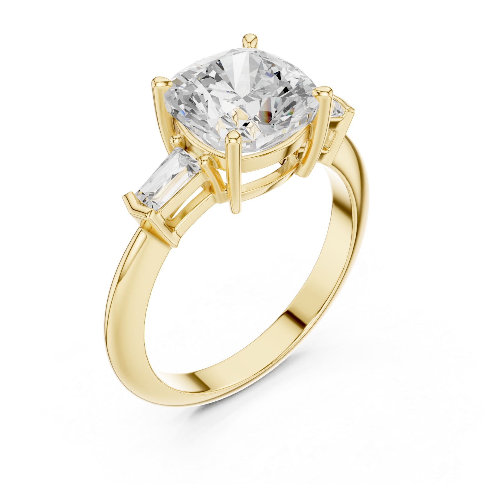 Gold Elegant Radiance Solitaire Ring Right View