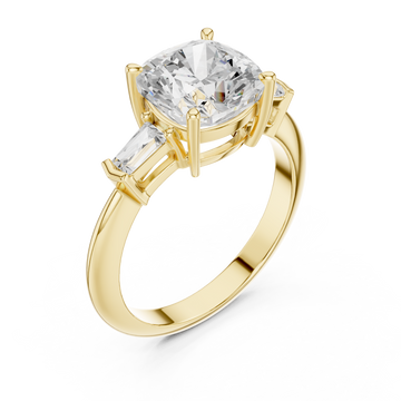 Gold Elegant Radiance Solitaire Ring Right View