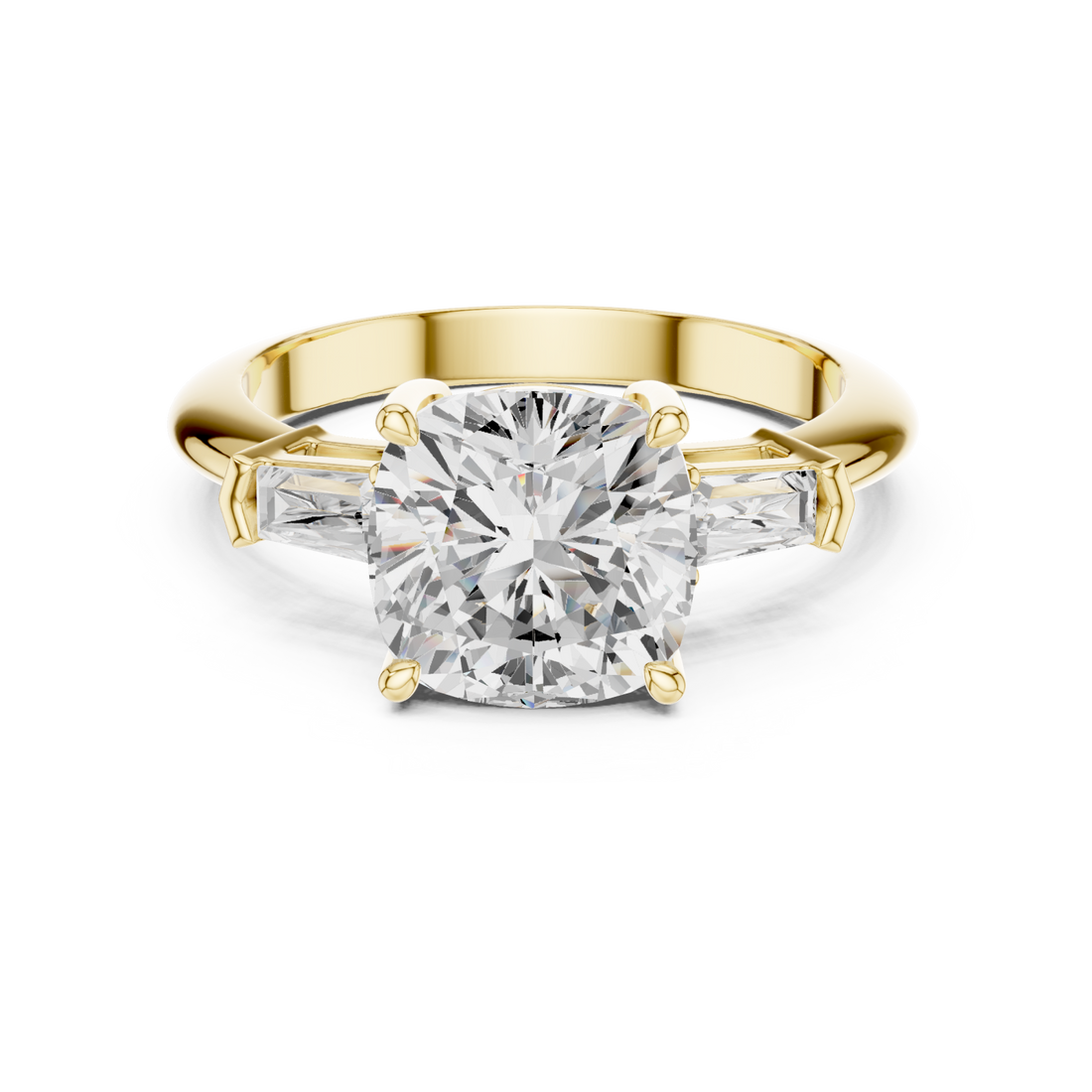 Gold Elegant Radiance Solitaire Ring Right View