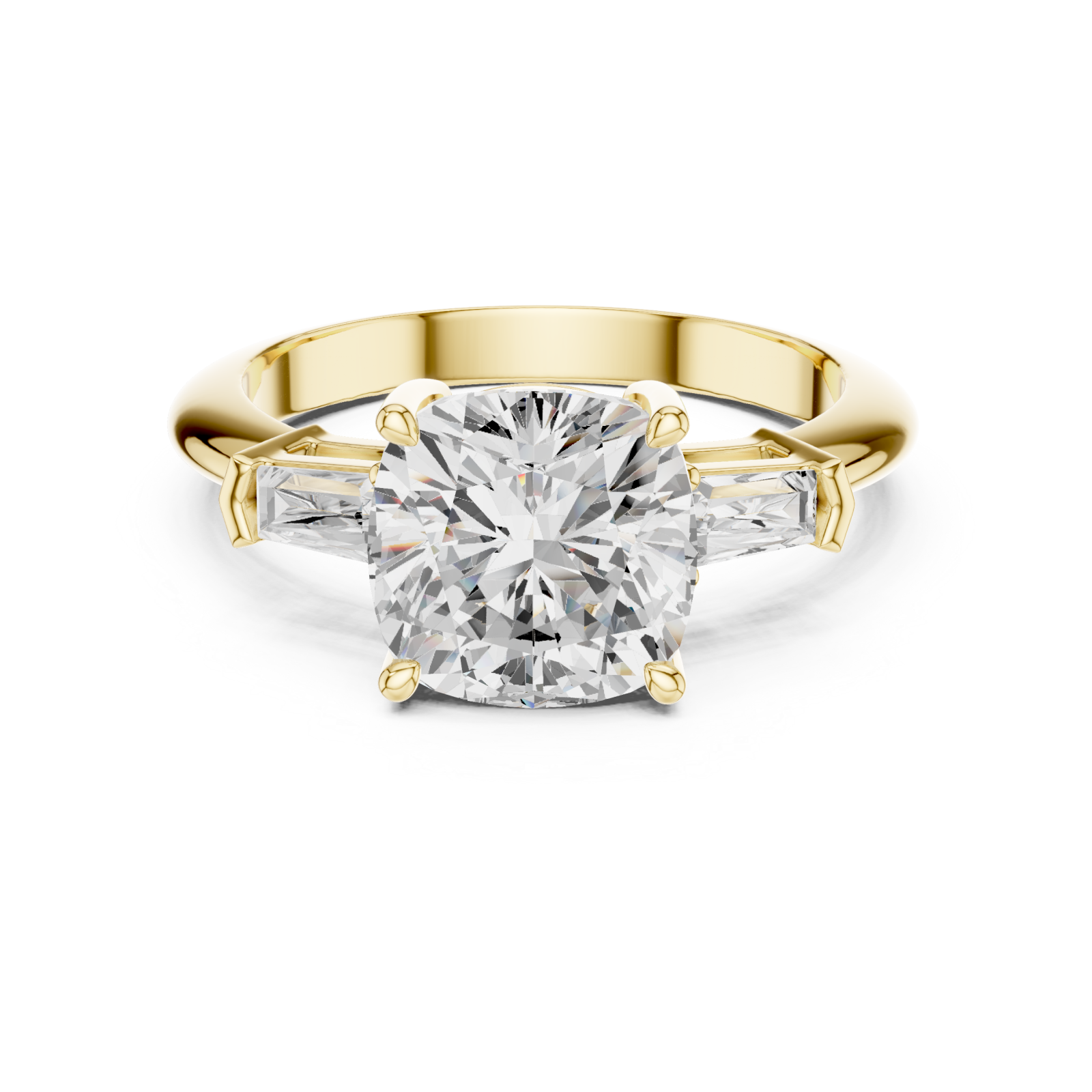  Gold Elegant Radiance Solitaire Ring Front View
