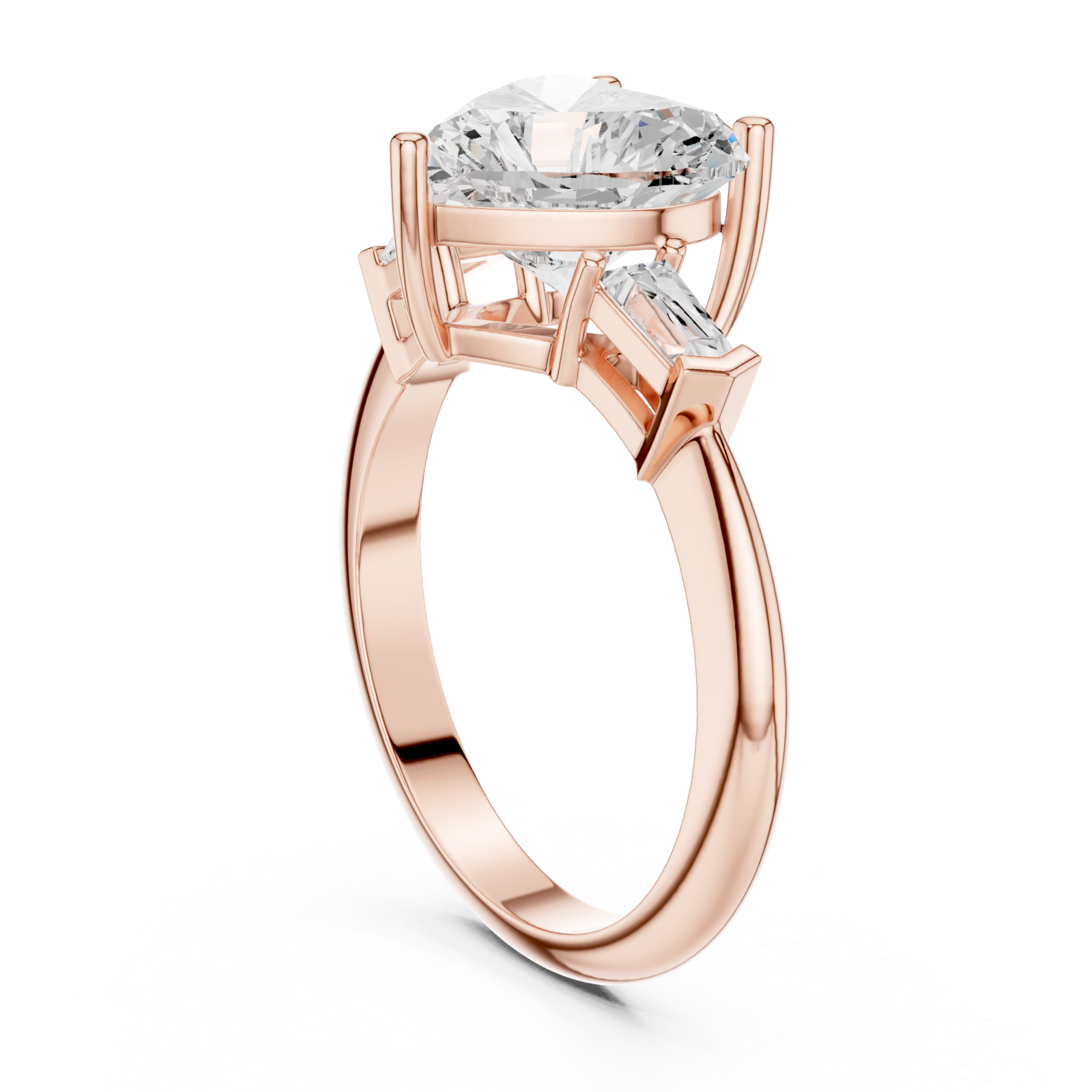  Rose Gold Radiant Whisper Solitaire Ring Left View