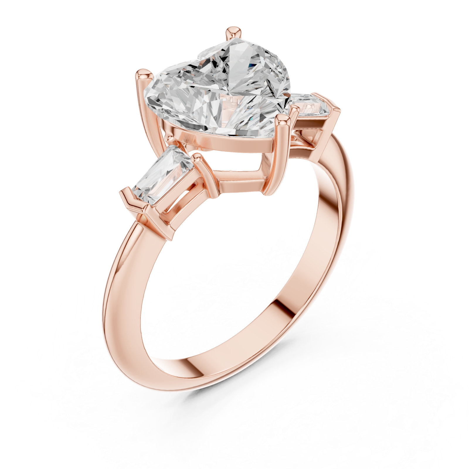  Rose Gold Radiant Whisper Solitaire Ring Right View