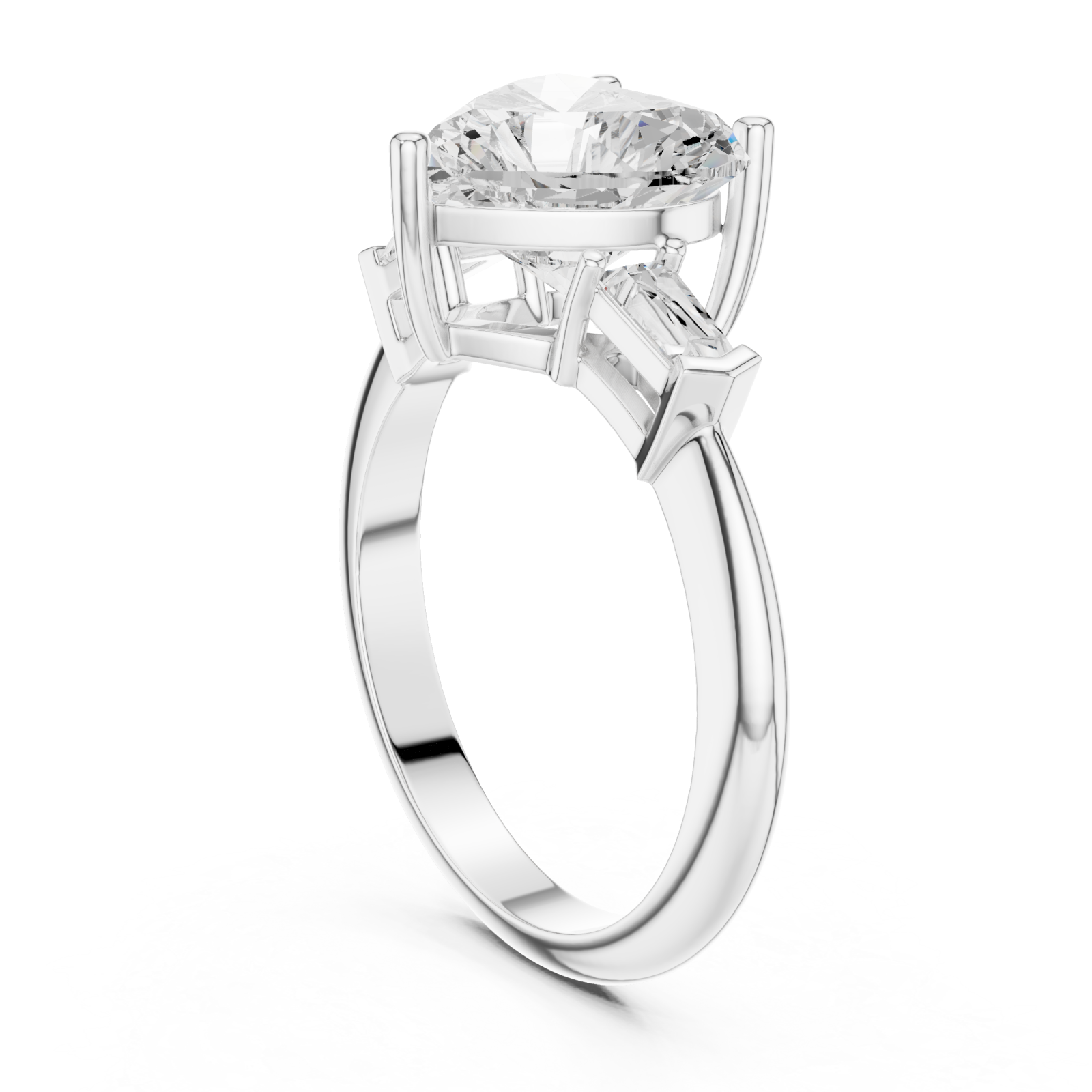  White Gold Radiant Whisper Solitaire Ring Left View
