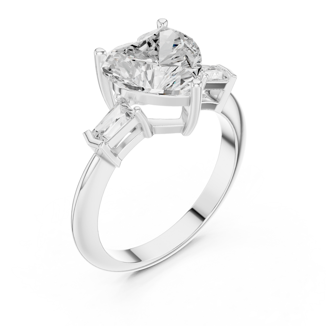  White Gold Radiant Whisper Solitaire Ring Right View