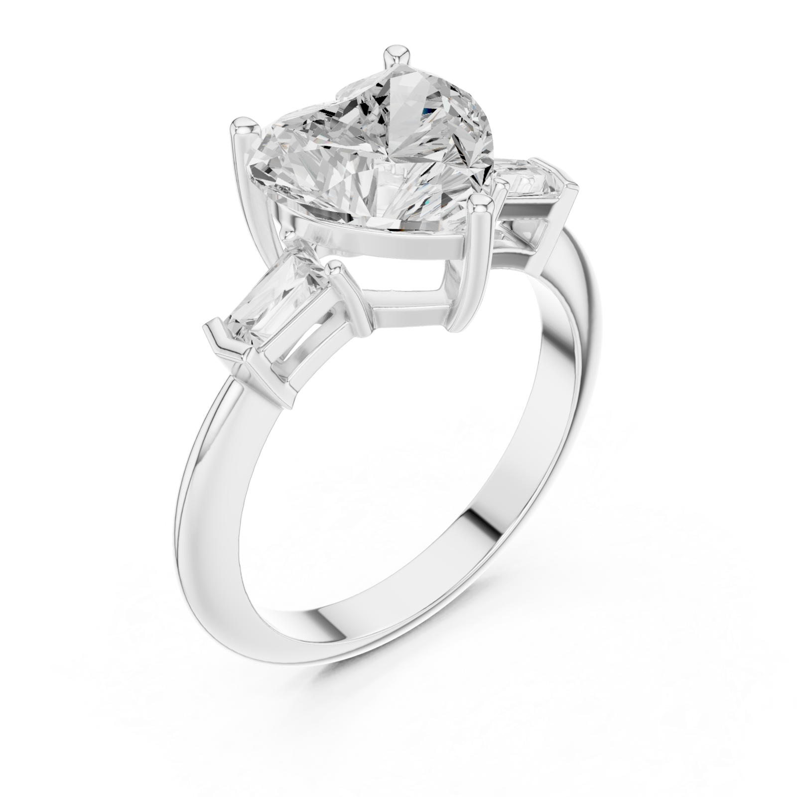  White Gold Radiant Whisper Solitaire Ring Right View