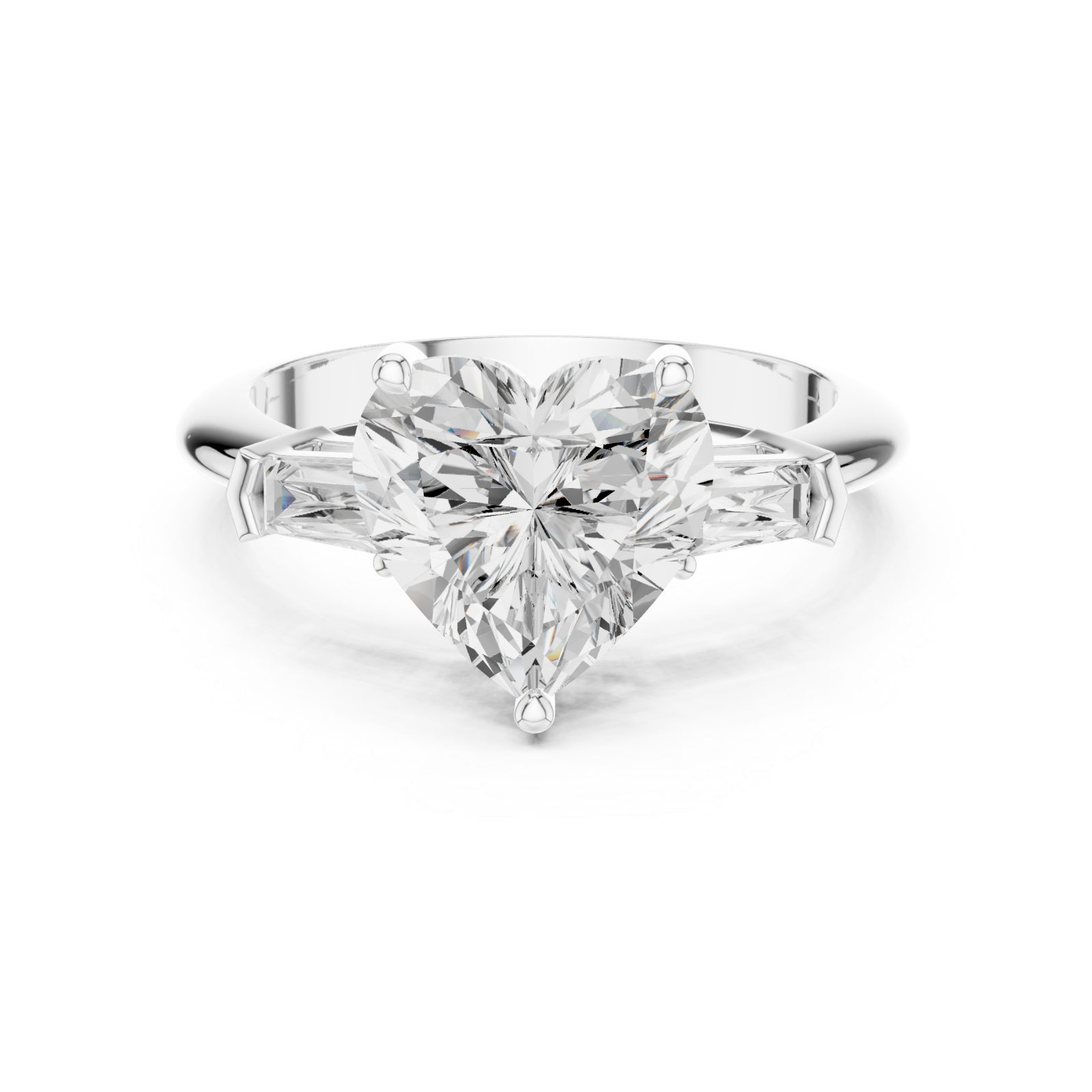  White Gold Radiant Whisper Solitaire Ring Front View