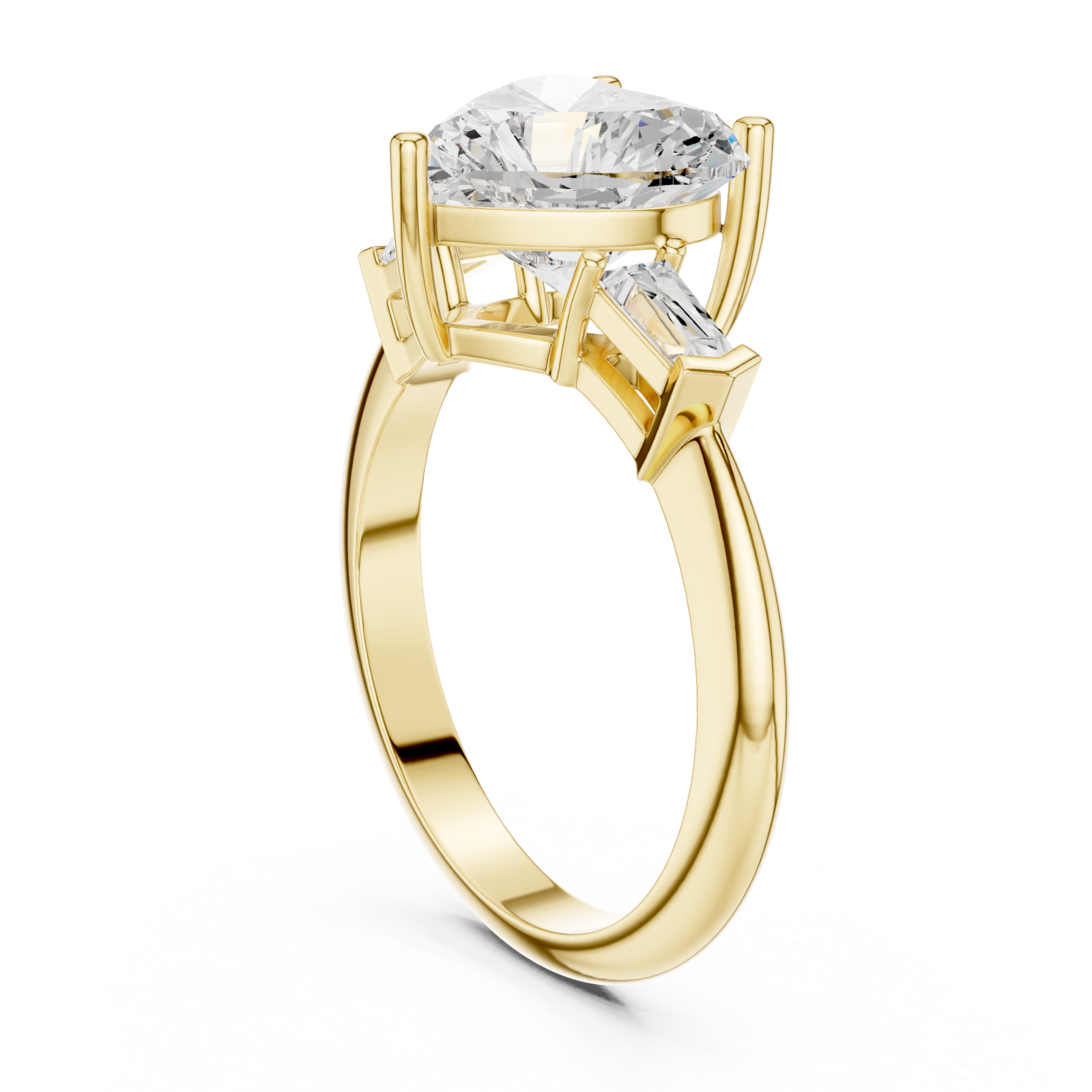  Gold Radiant Whisper Solitaire Ring Left View