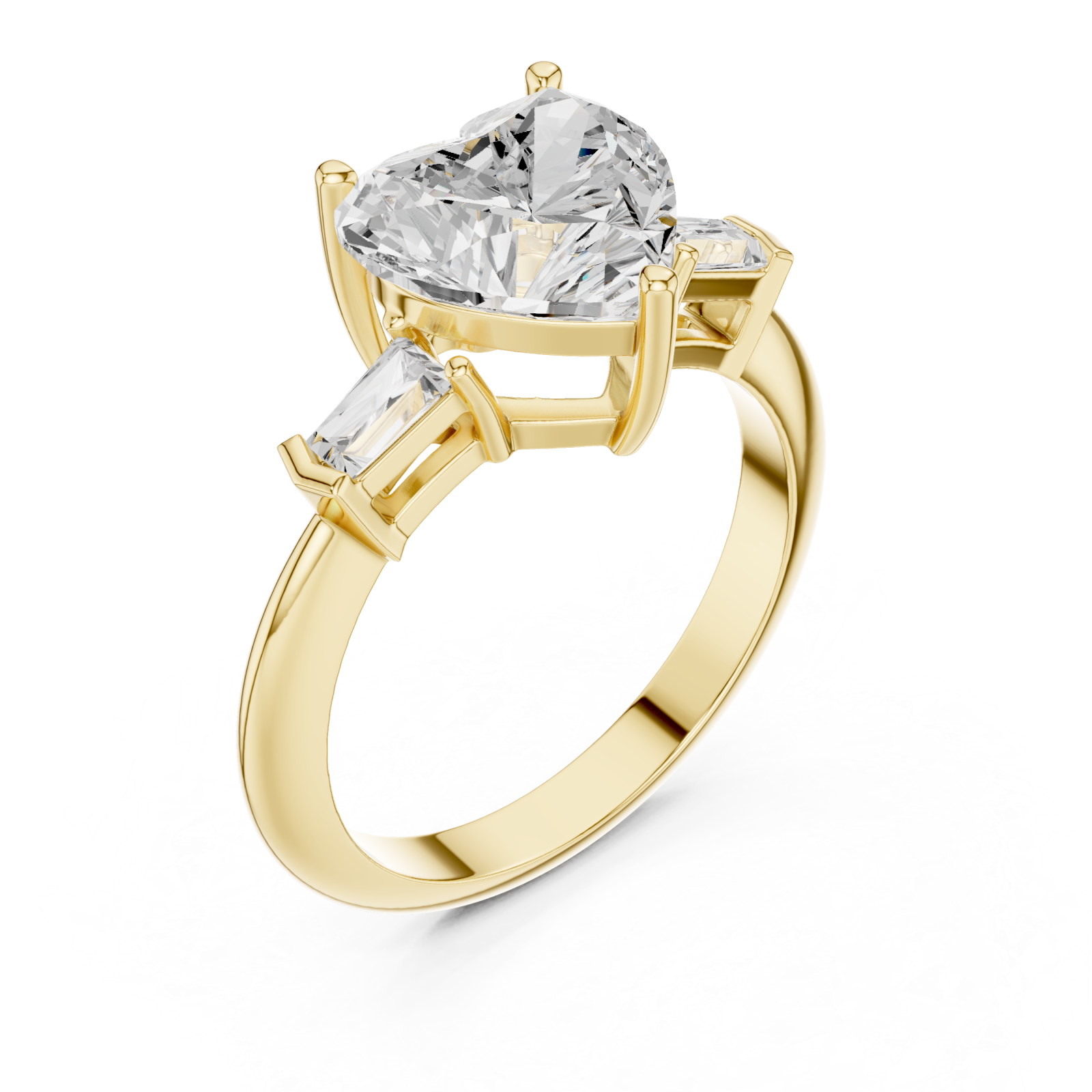 Gold Radiant Whisper Solitaire Ring Right View