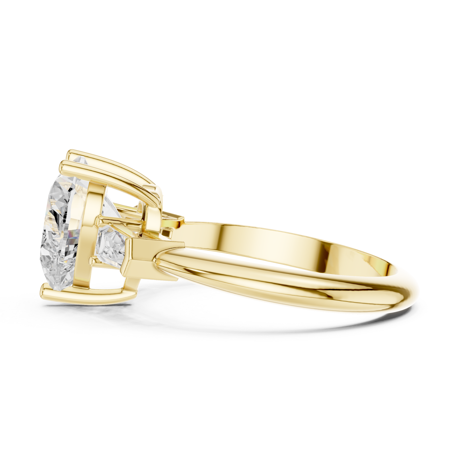  Gold Radiant Whisper Solitaire Ring Side View