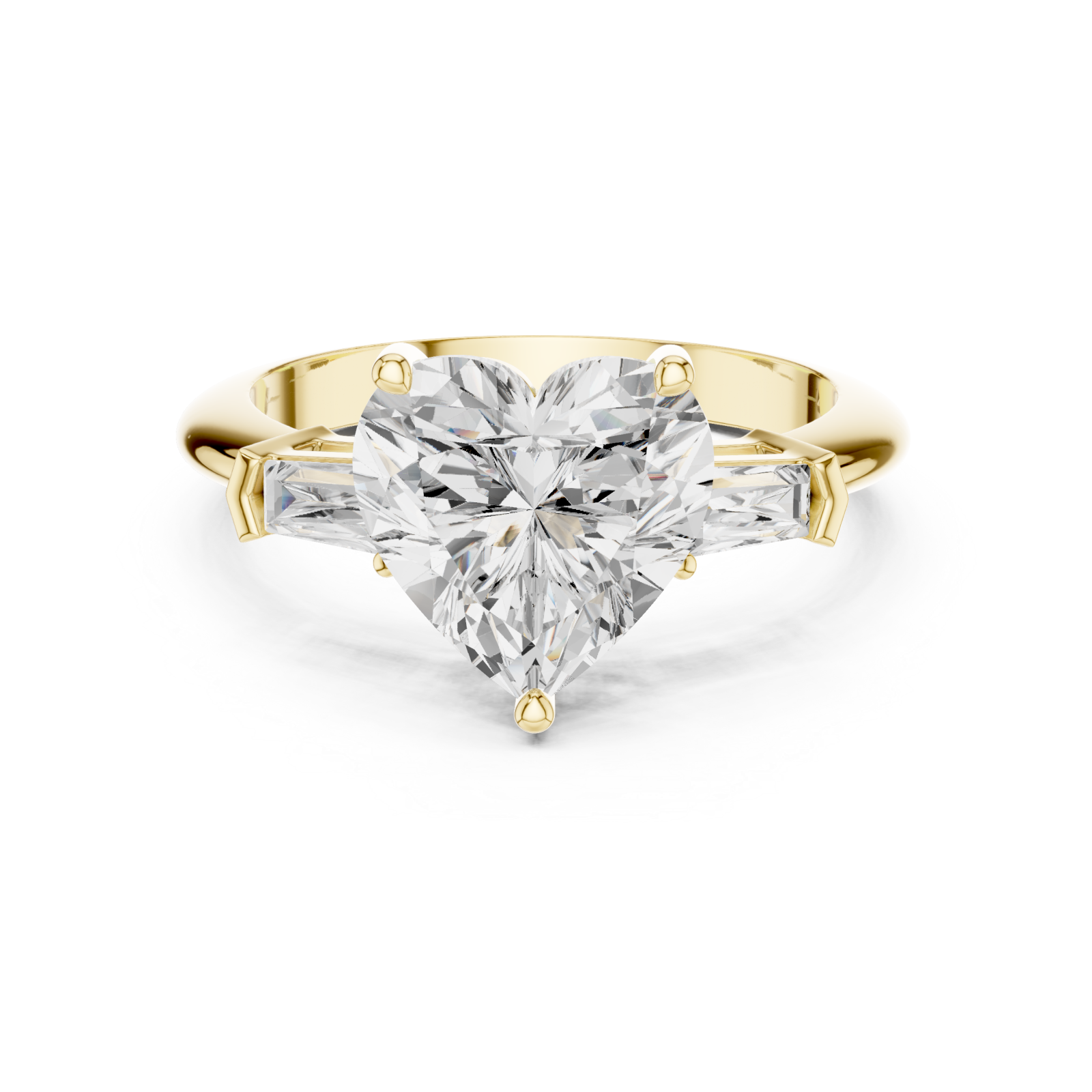  Gold Radiant Whisper Solitaire Ring Front View