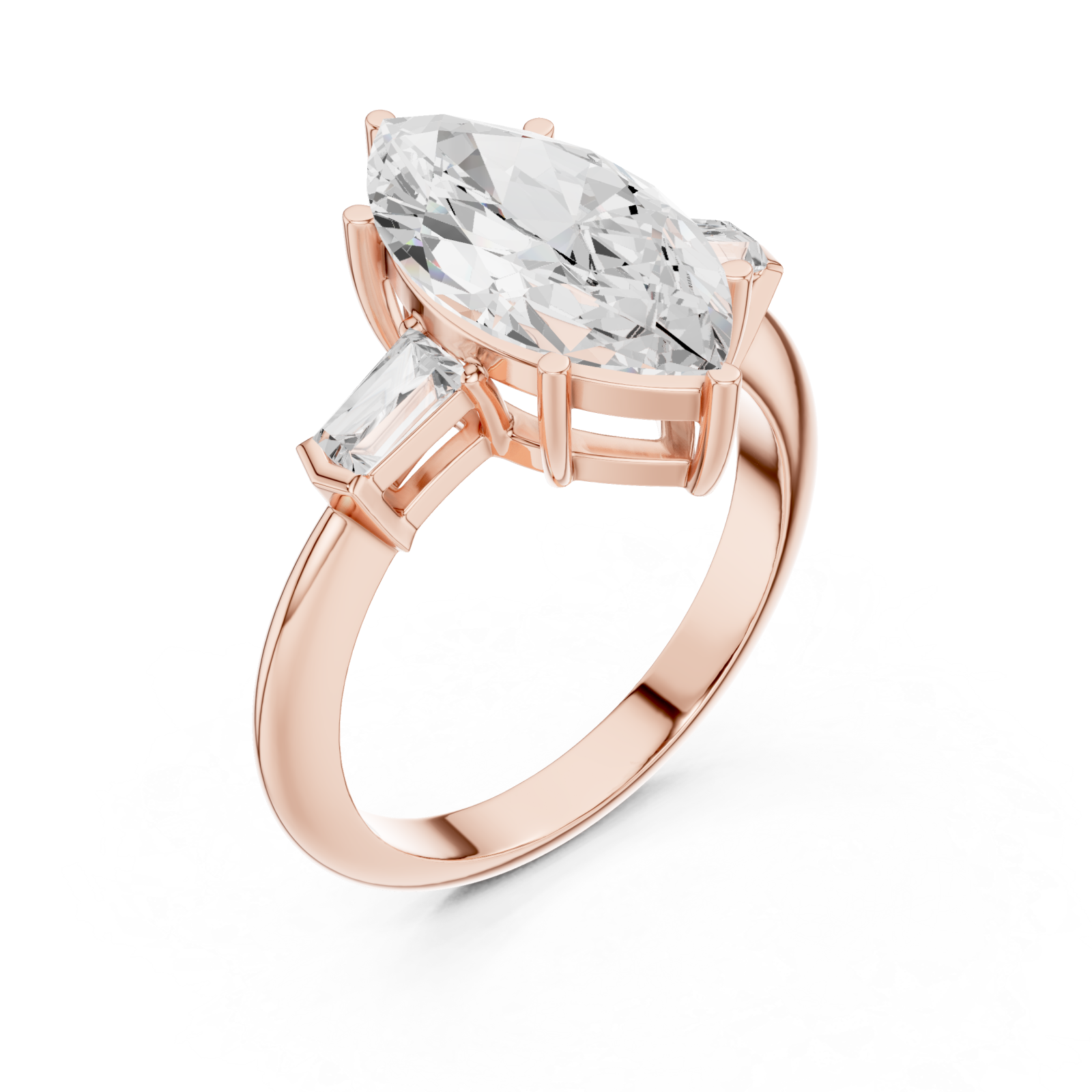  Rose Gold Luminous Arc Marquis Band Right View