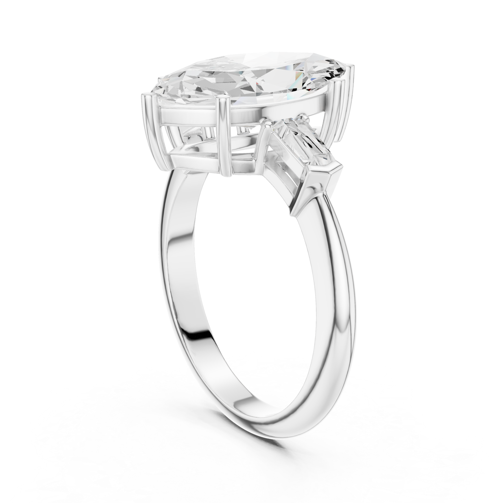  White Gold Luminous Arc Marquis Band Left View