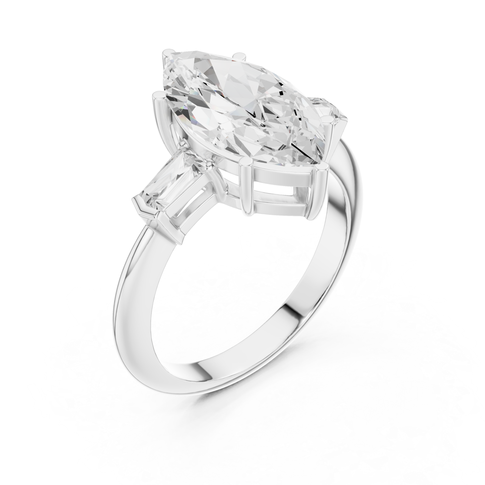  White Gold Luminous Arc Marquis Band Right View