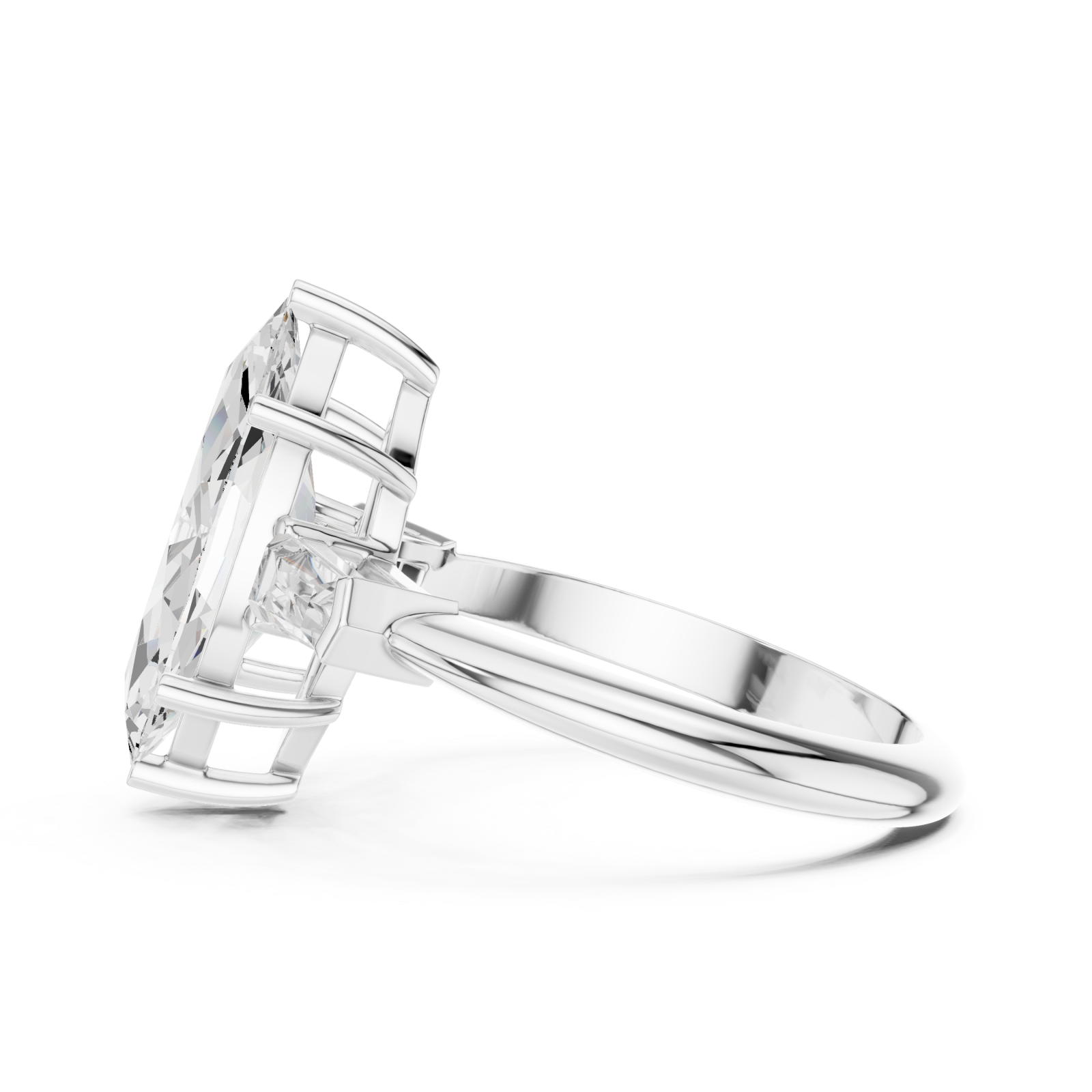  White Gold Luminous Arc Marquis Band Side View