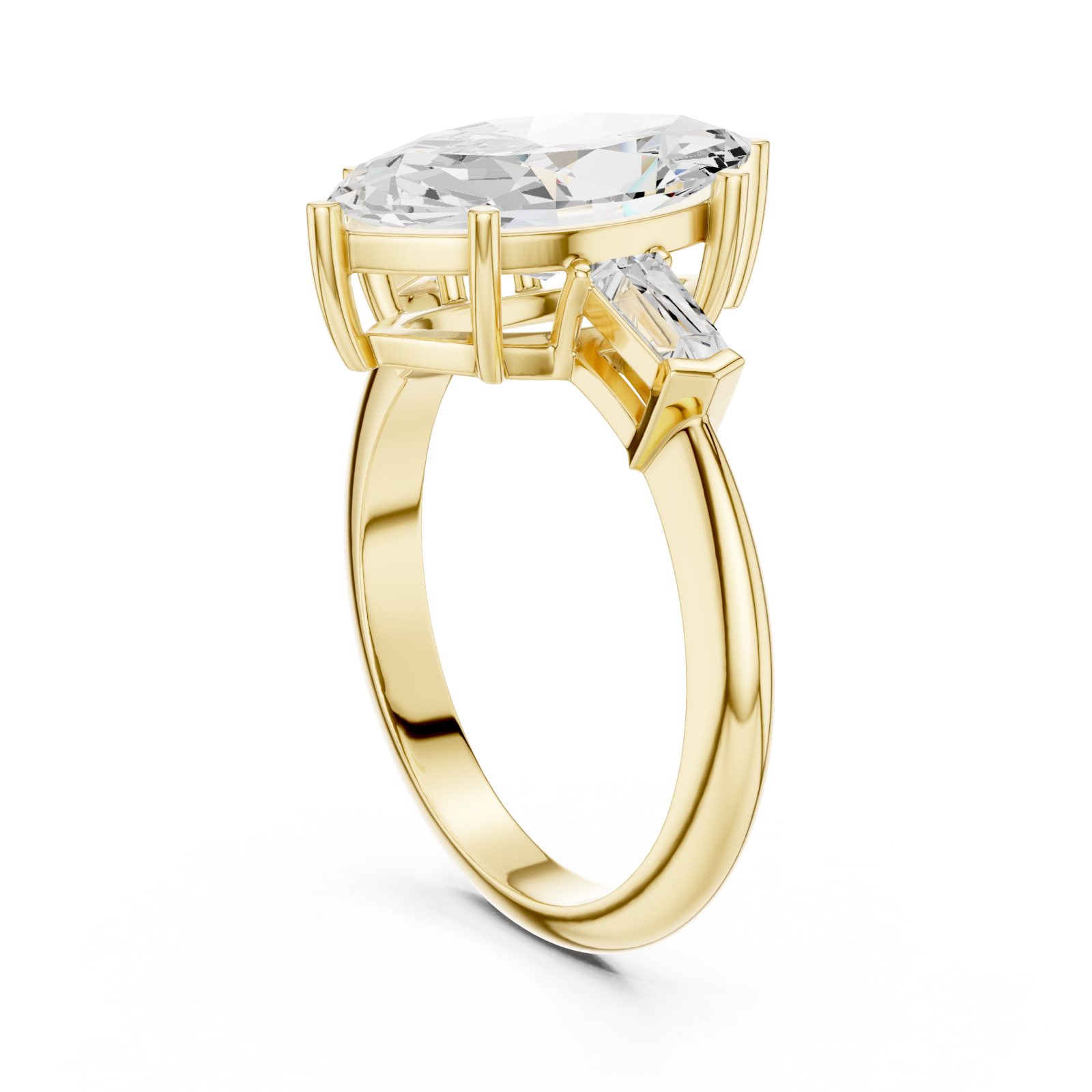  Gold Luminous Arc Marquis Band Left View