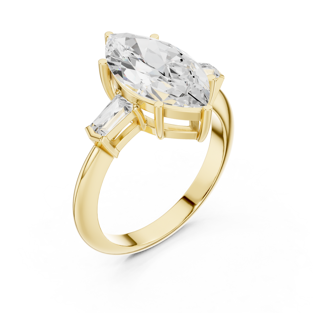 Gold Luminous Arc Marquis Band Right View