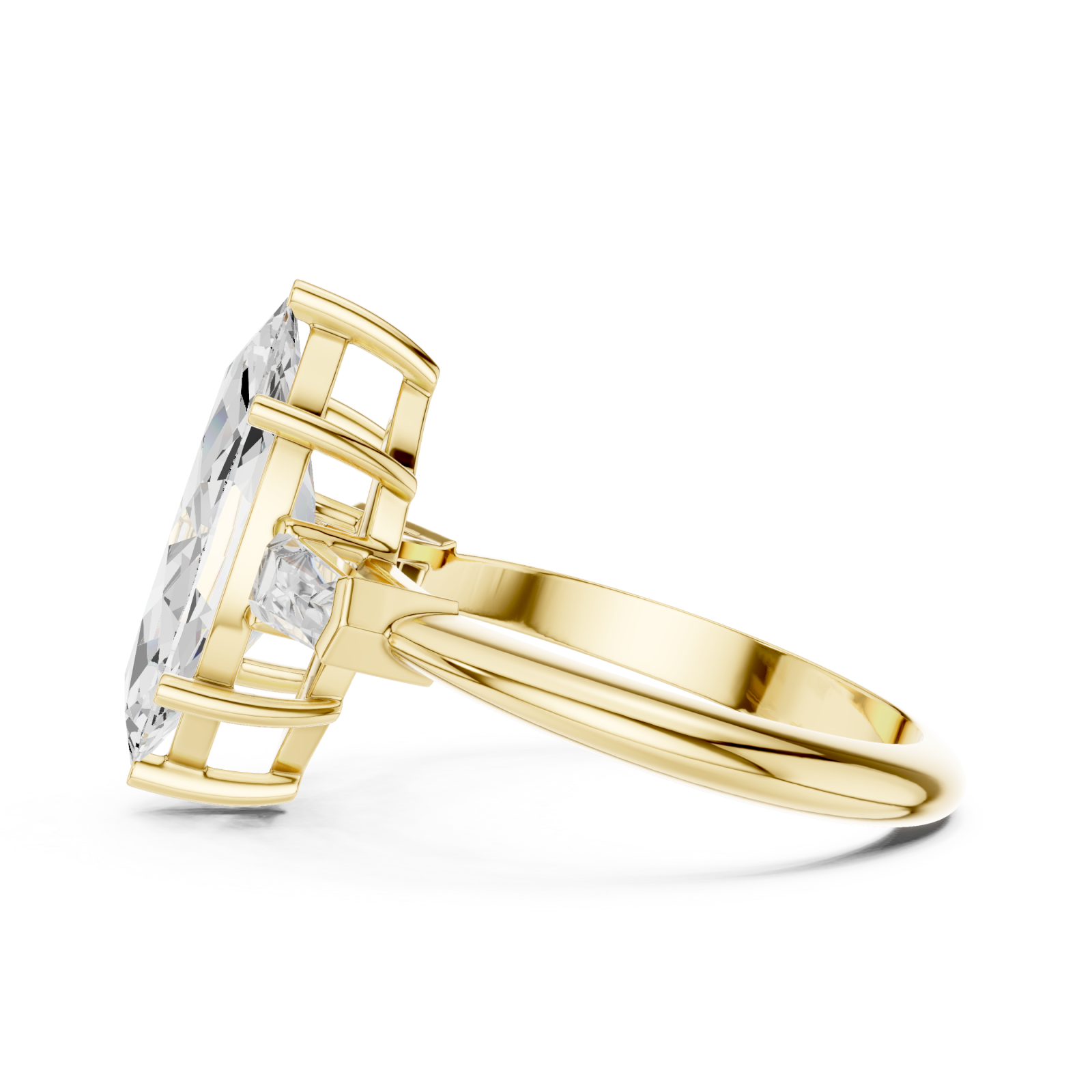 Gold Luminous Arc Marquis Band Side View