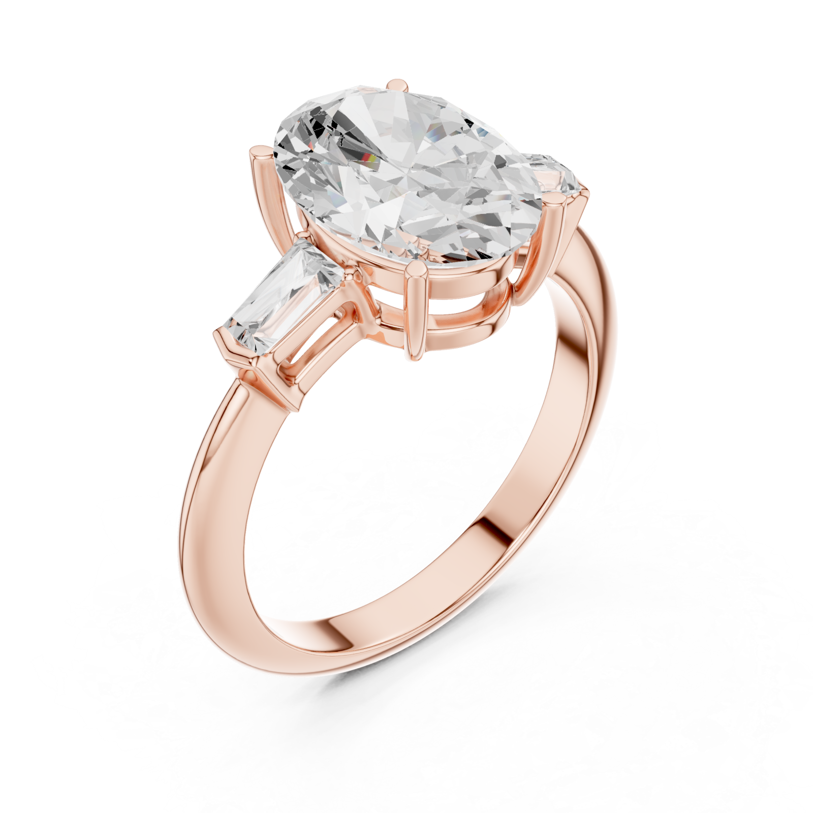  Rose Gold Cascade of Light Contemporary Band Ring Right View