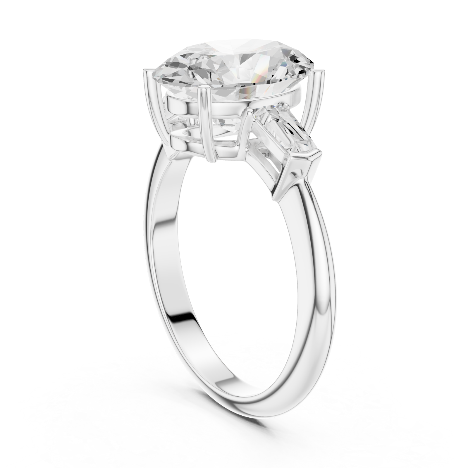  White Gold Cascade of Light Contemporary Band Ring Left View
