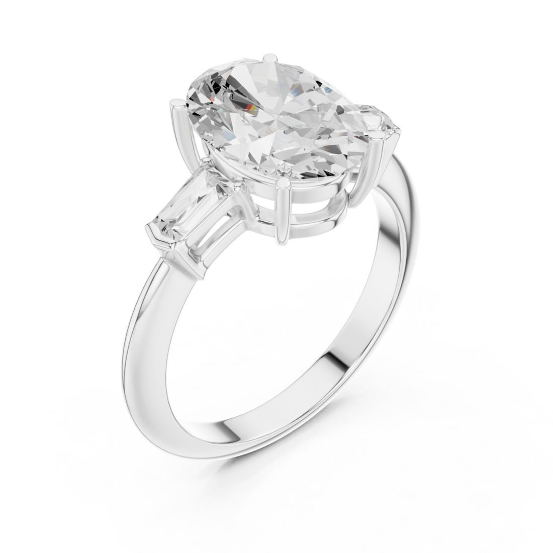  White Gold Cascade of Light Contemporary Band Ring Right View