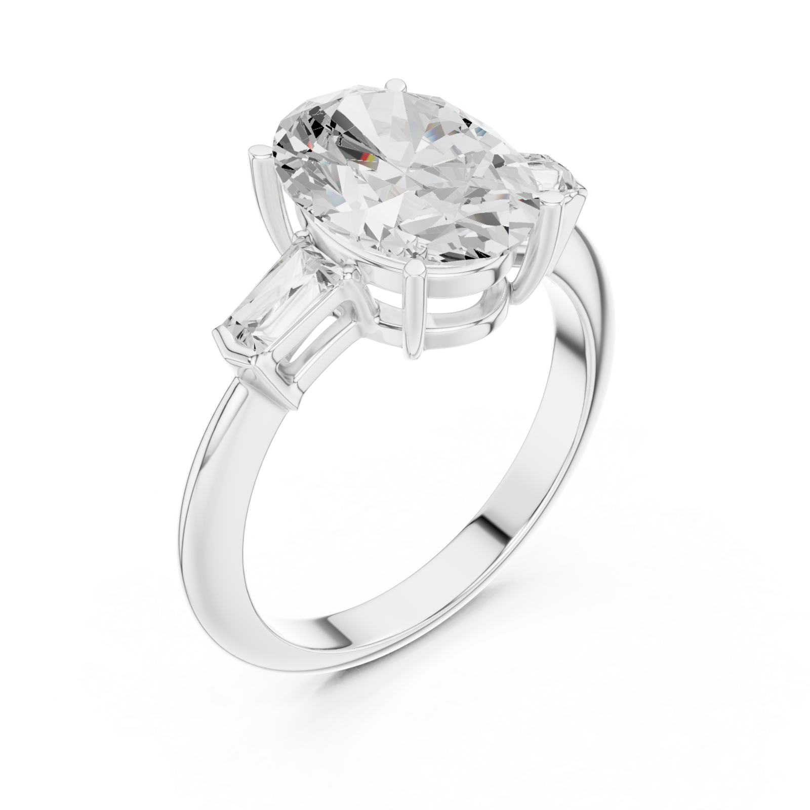  White Gold Cascade of Light Contemporary Band Ring Right View