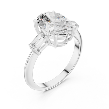  White Gold Cascade of Light Contemporary Band Ring Right View