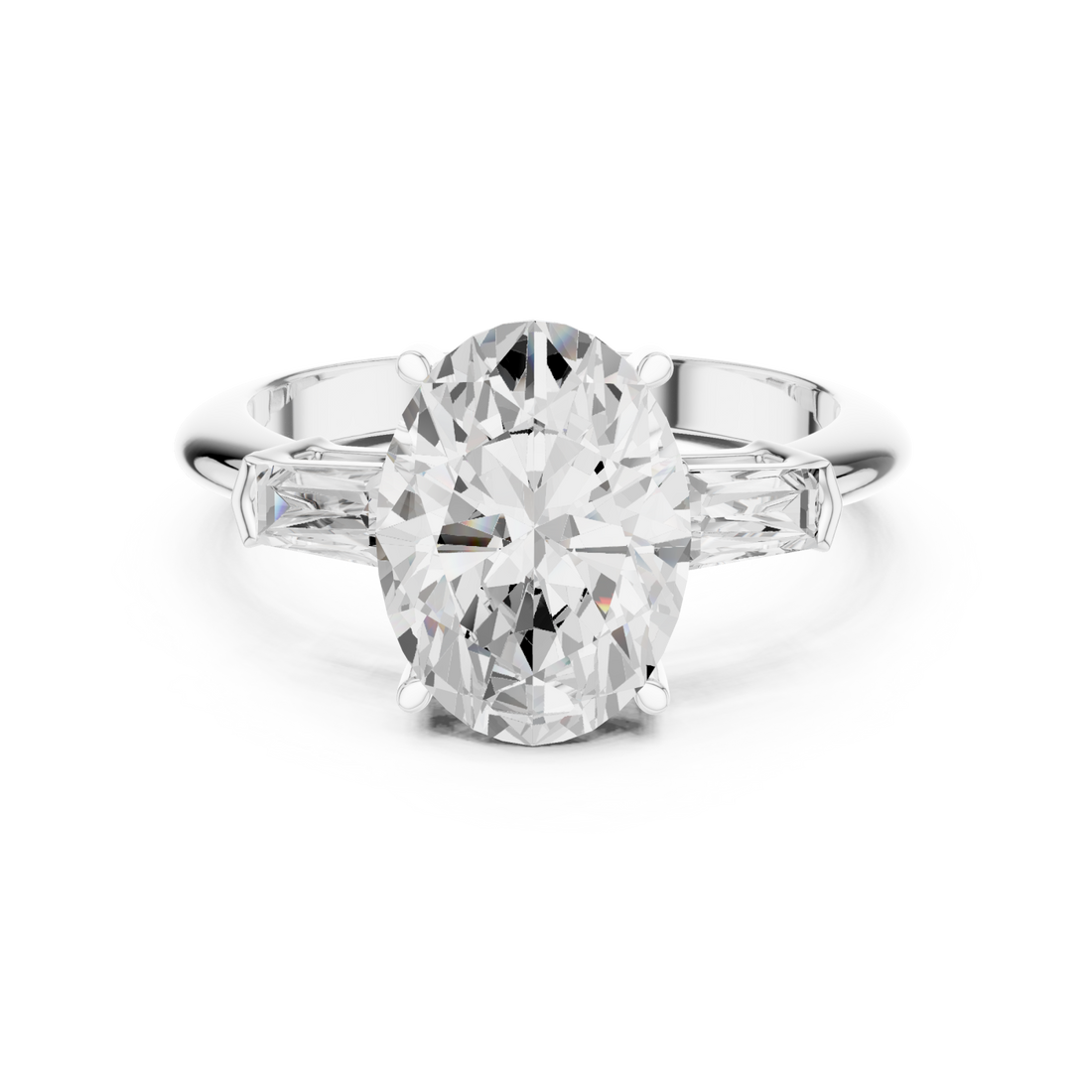  White Gold Cascade of Light Contemporary Band Ring Right View