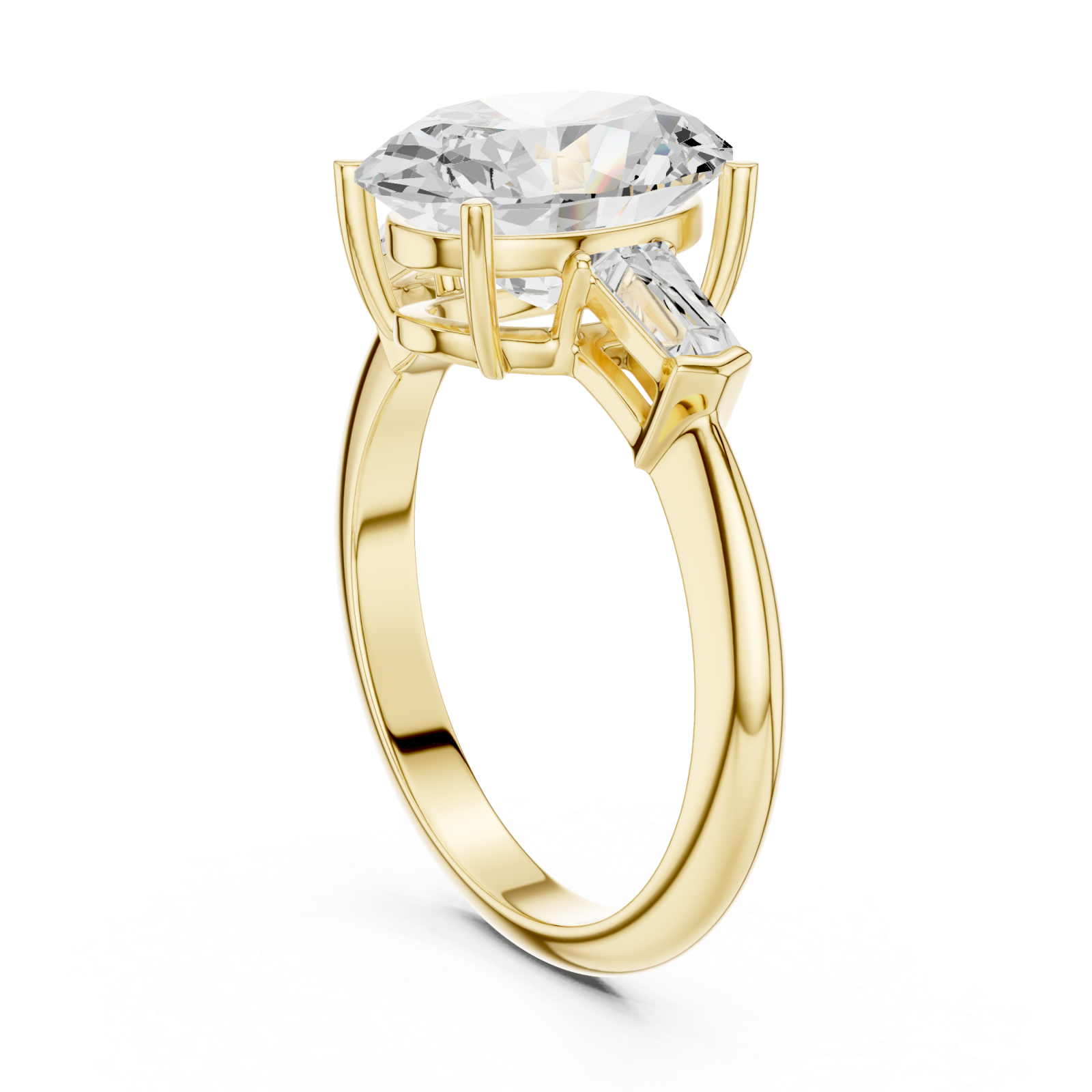  Gold Cascade of Light Contemporary Band Ring Left View