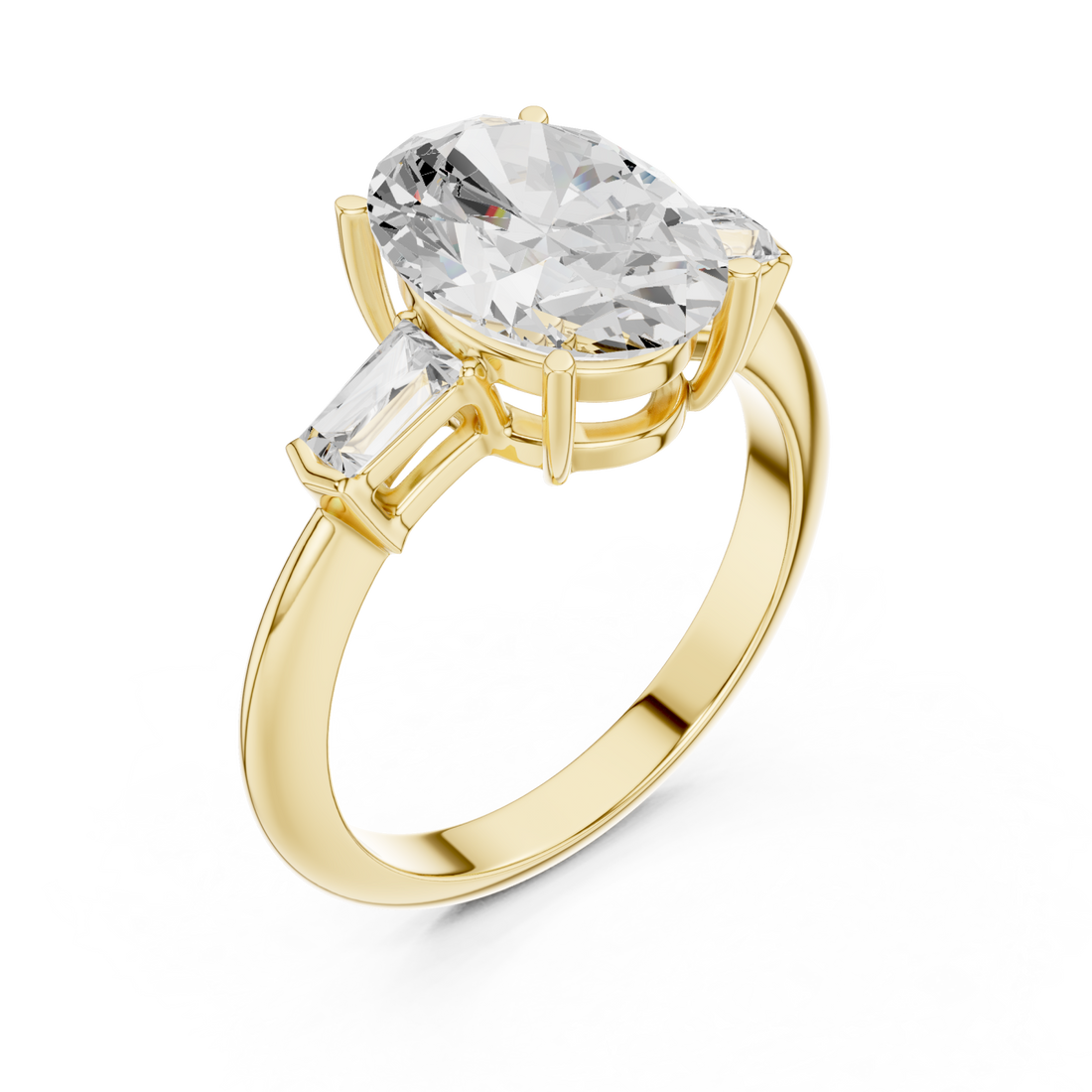 Gold Cascade of Light Contemporary Band Ring Right View