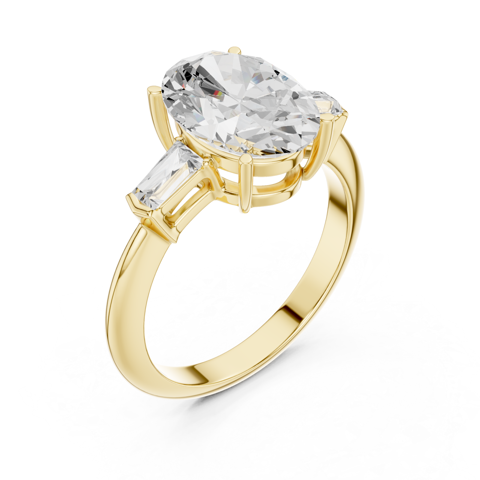 Gold Cascade of Light Contemporary Band Ring Right View