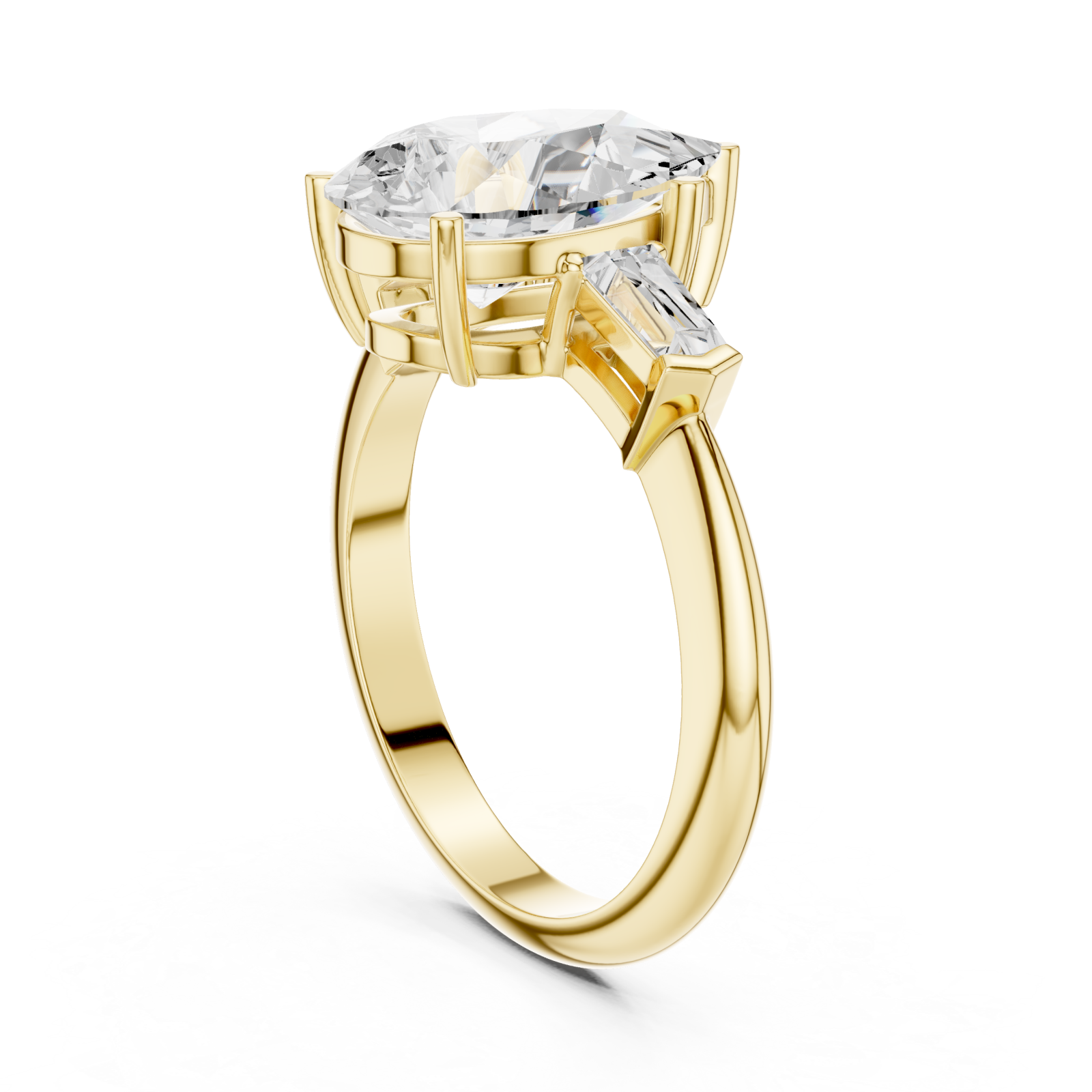  Gold Luminous Cascade Baguette Duo Band Left View