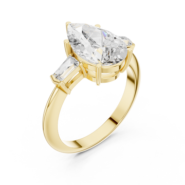Gold Luminous Cascade Baguette Duo Band Right View