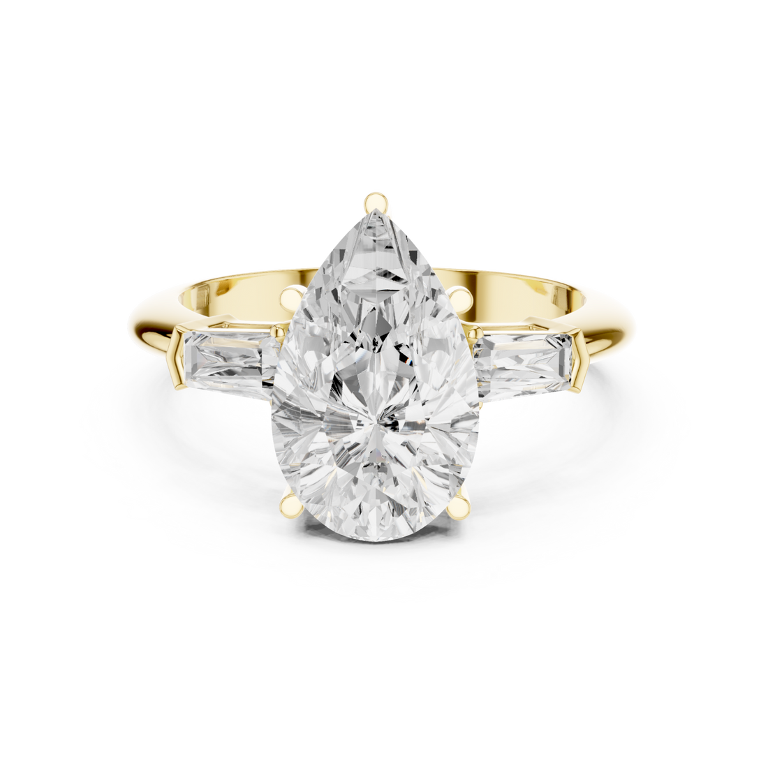 Gold Luminous Cascade Baguette Duo Band Right View