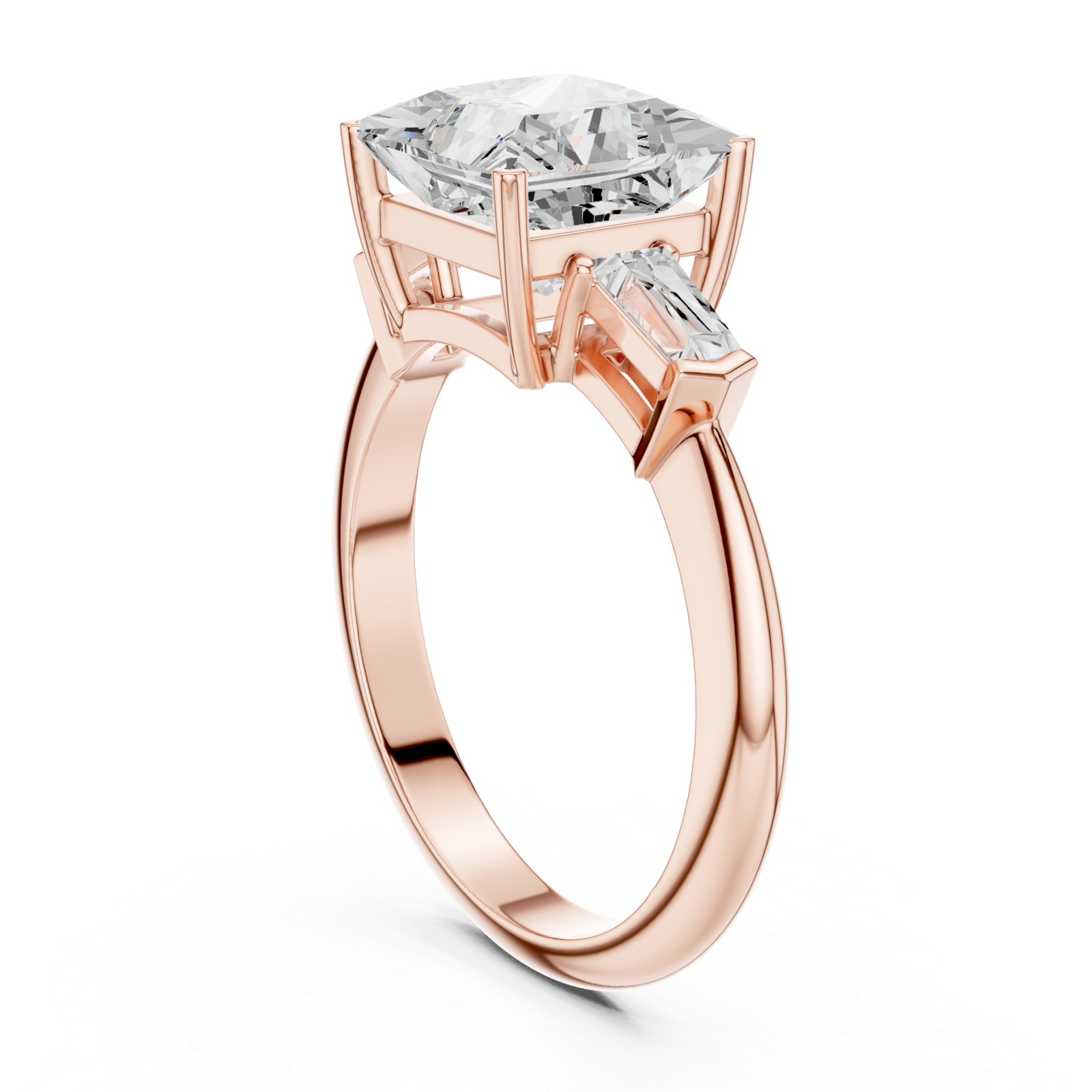  Rose Gold Starlit Grace Solitaire Band Left View