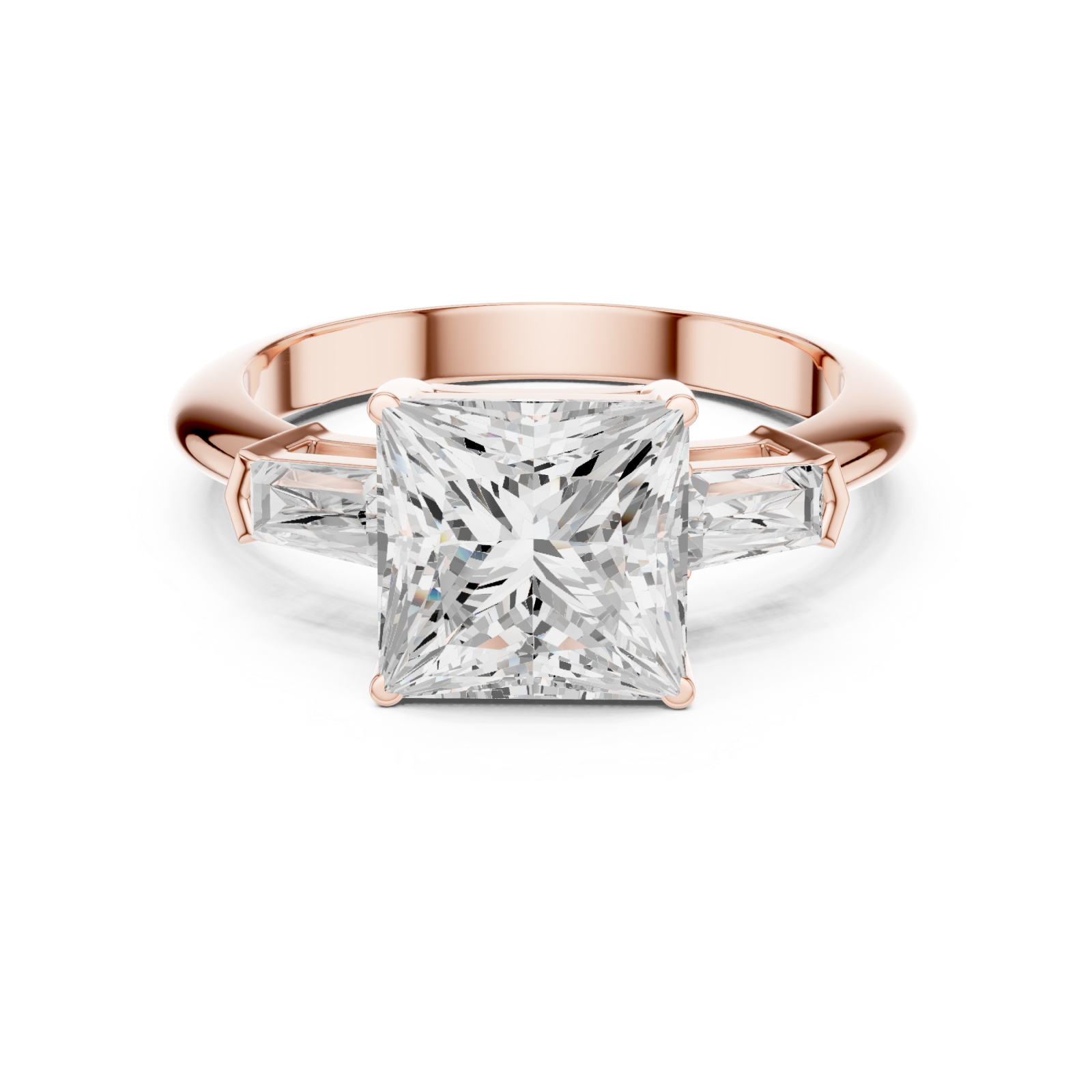 Rose Gold Starlit Grace Solitaire Band Front View