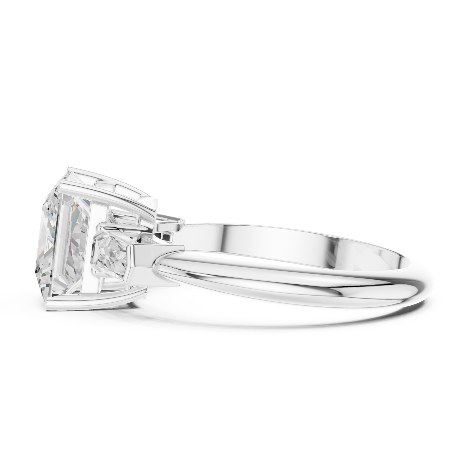  White Gold Starlit Grace Solitaire Band Side View