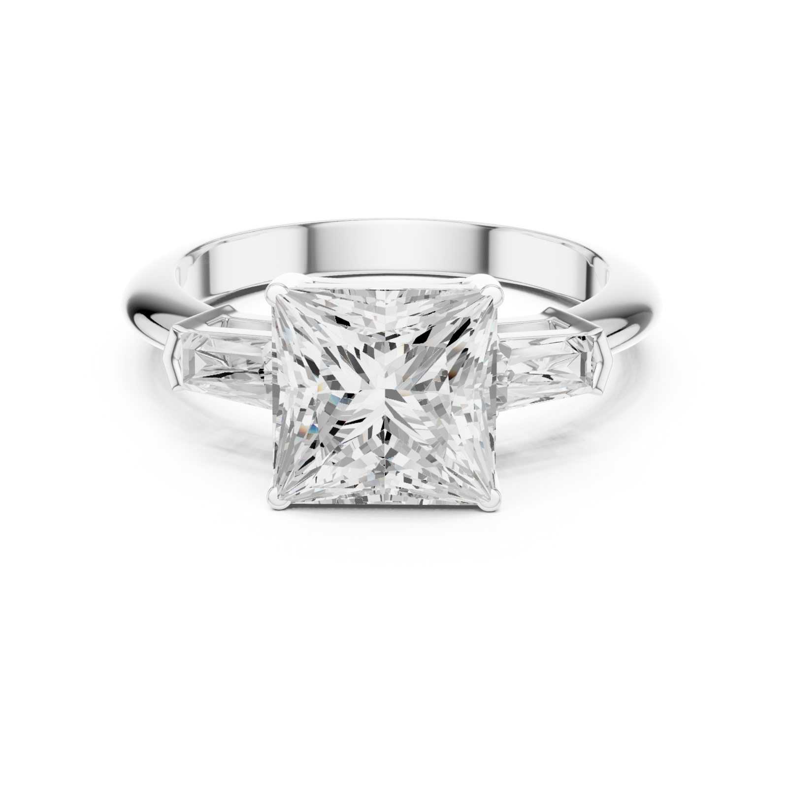  White Gold Starlit Grace Solitaire Band Front View