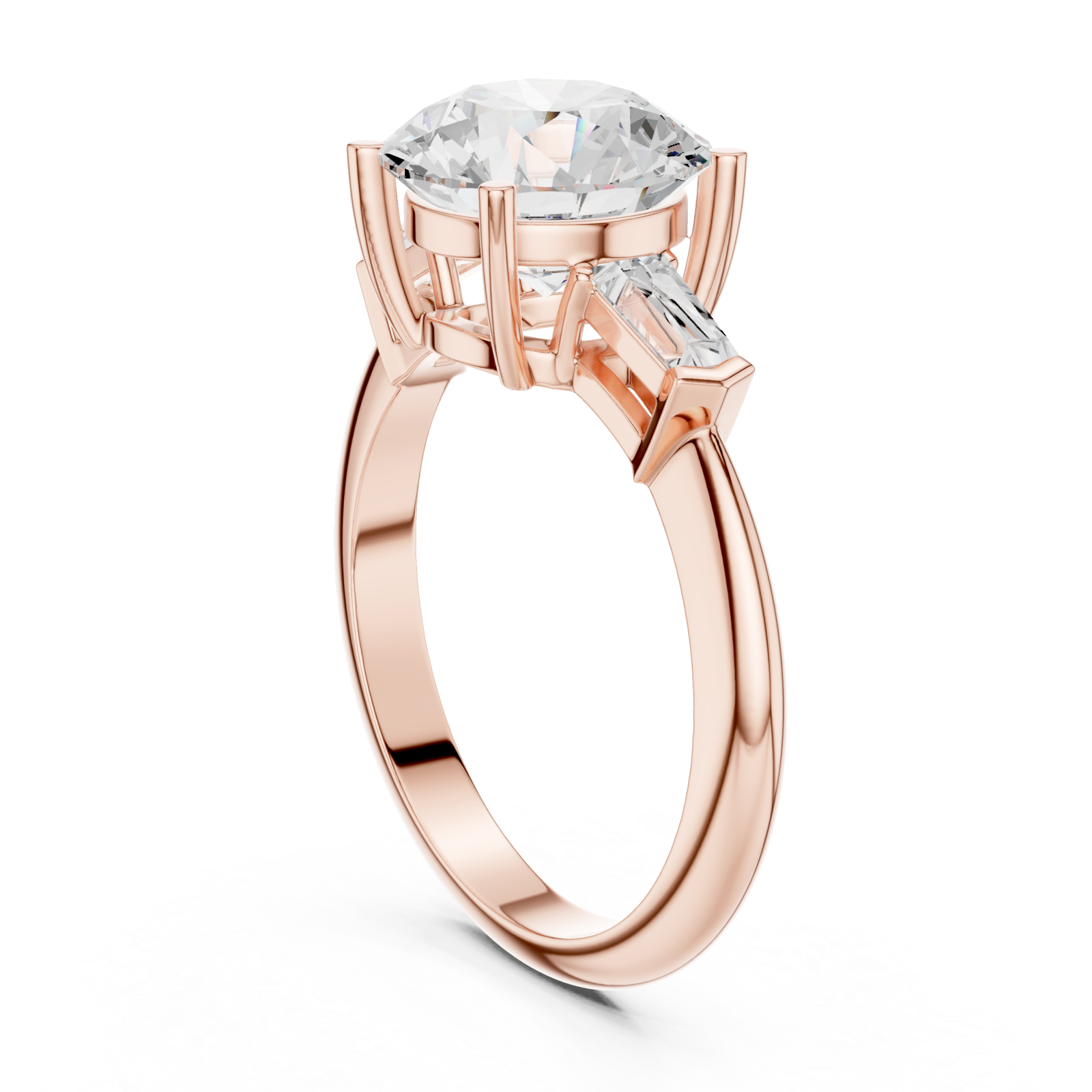  Rose Gold Classic Radiance Trilogy Ring Left View
