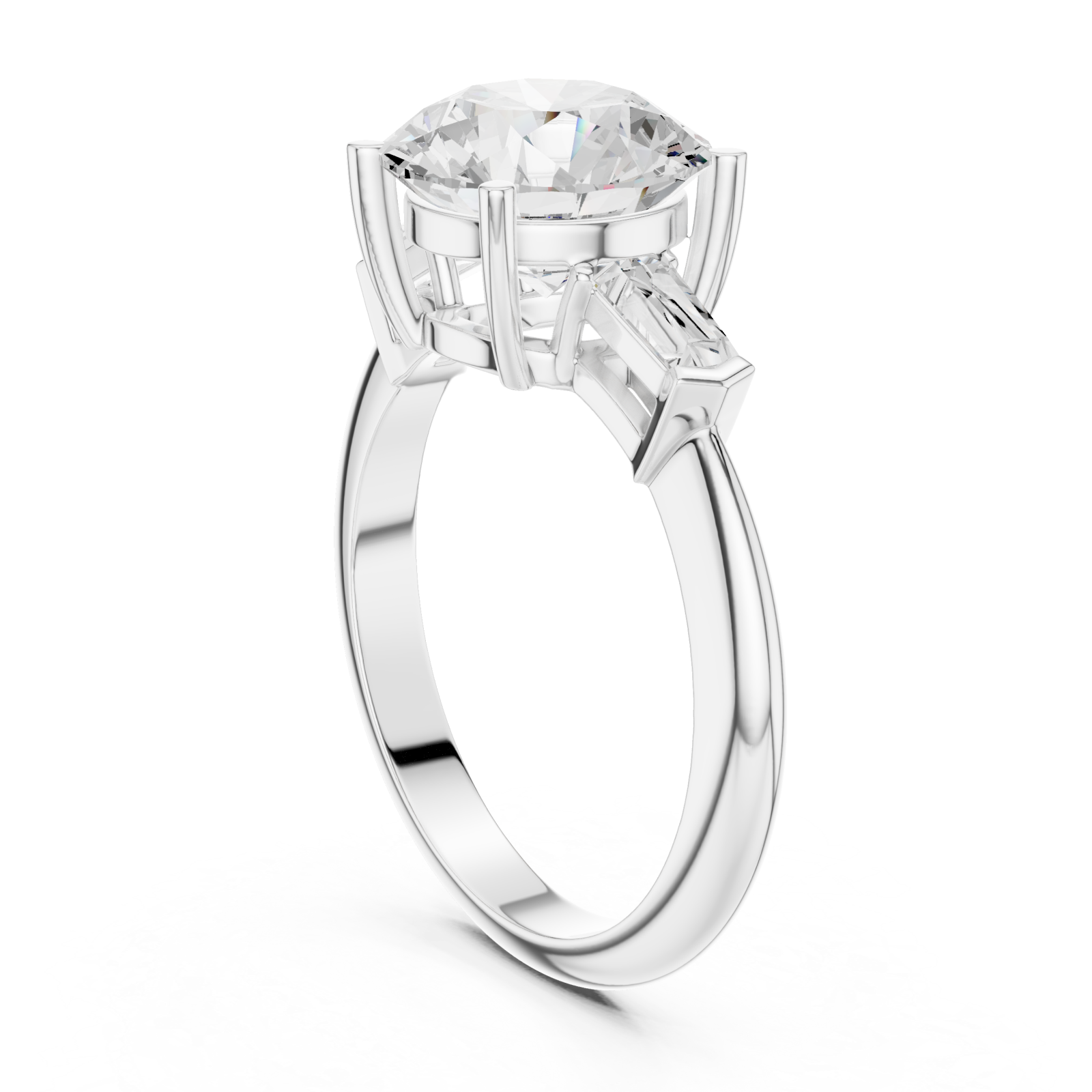  White Gold Classic Radiance Trilogy Ring Left View
