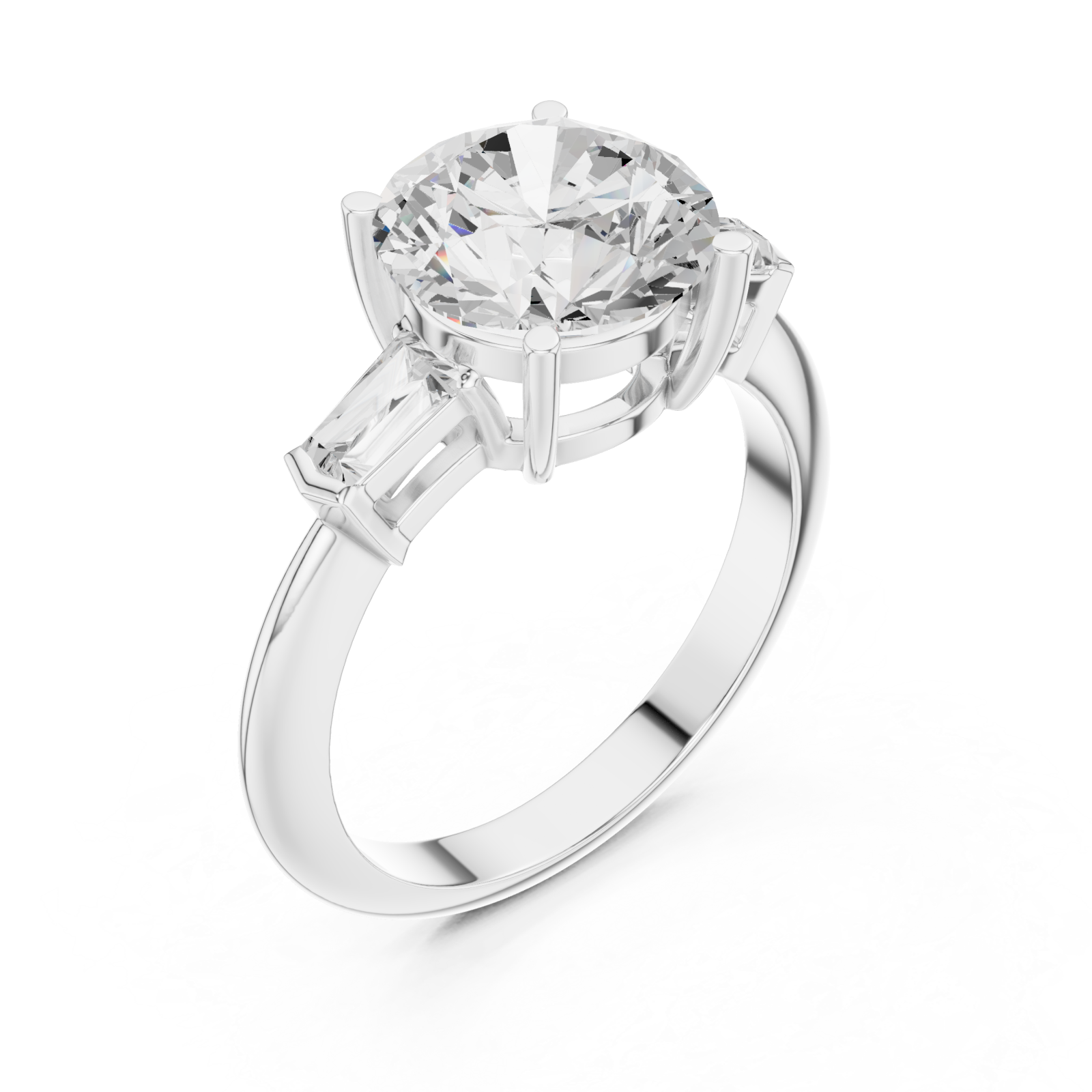  White Gold Classic Radiance Trilogy Ring Right View