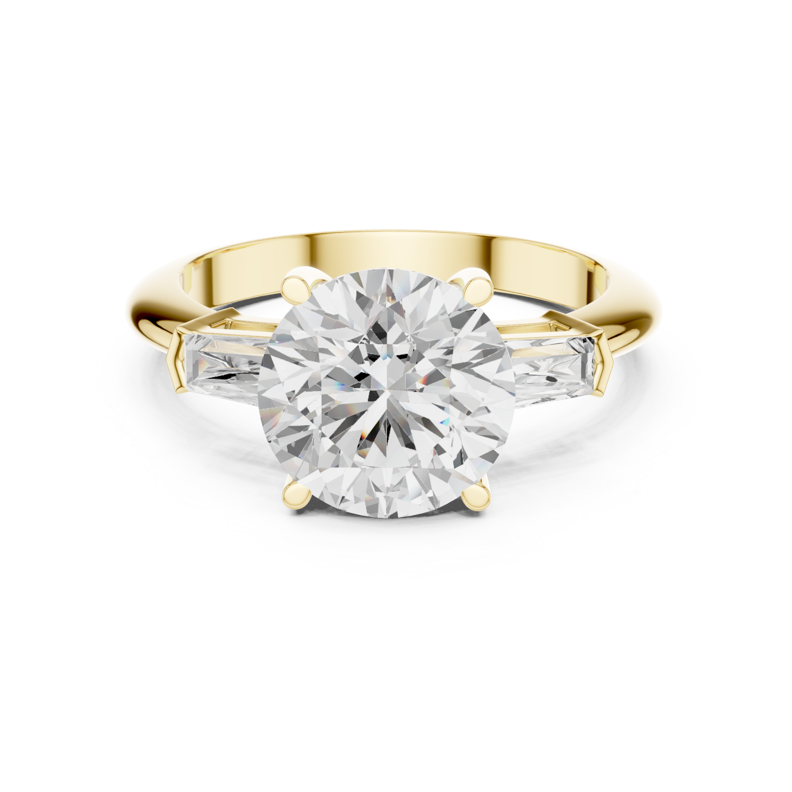  Gold Classic Radiance Trilogy Ring Front View