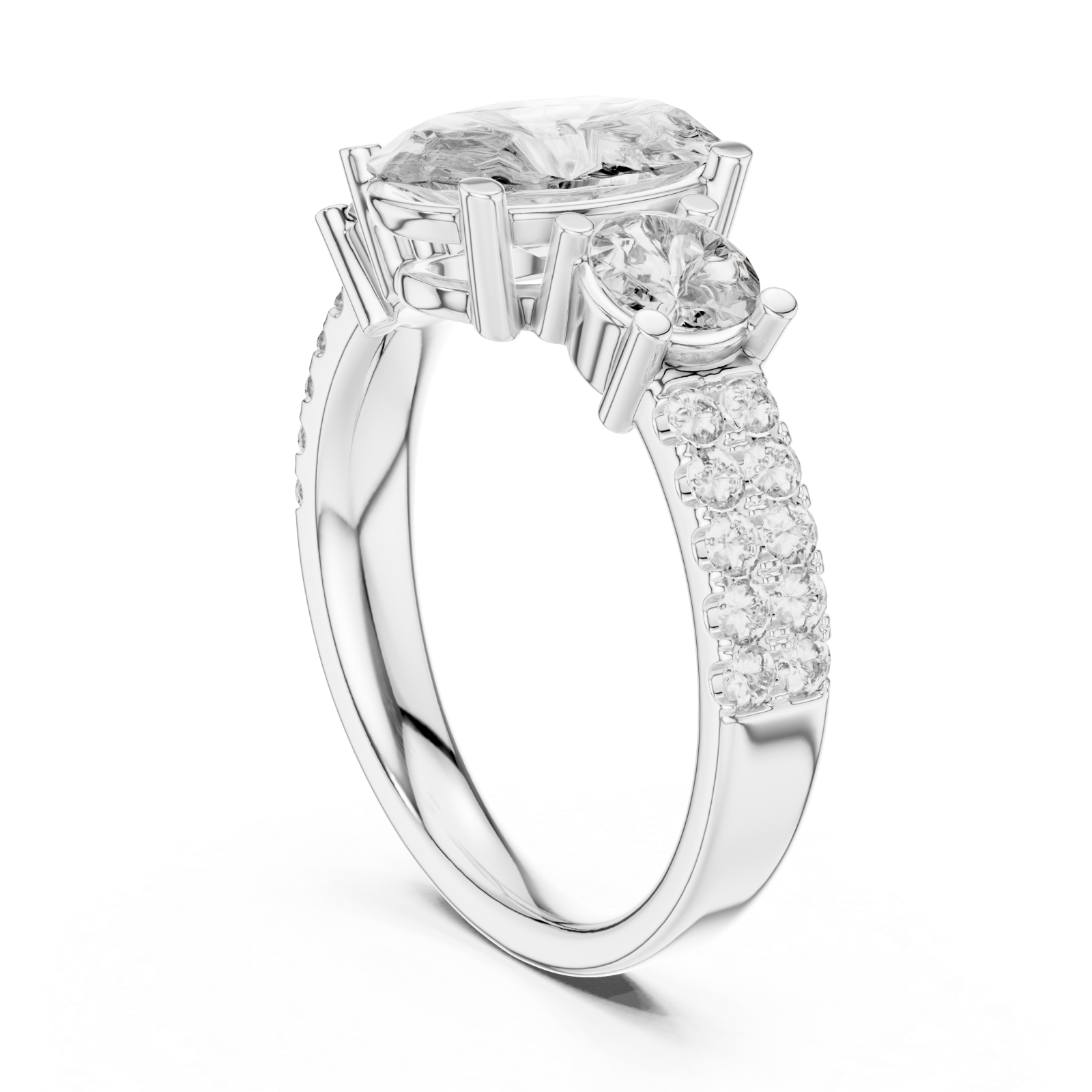  White Gold Cascading Embrace Modern Band Left View