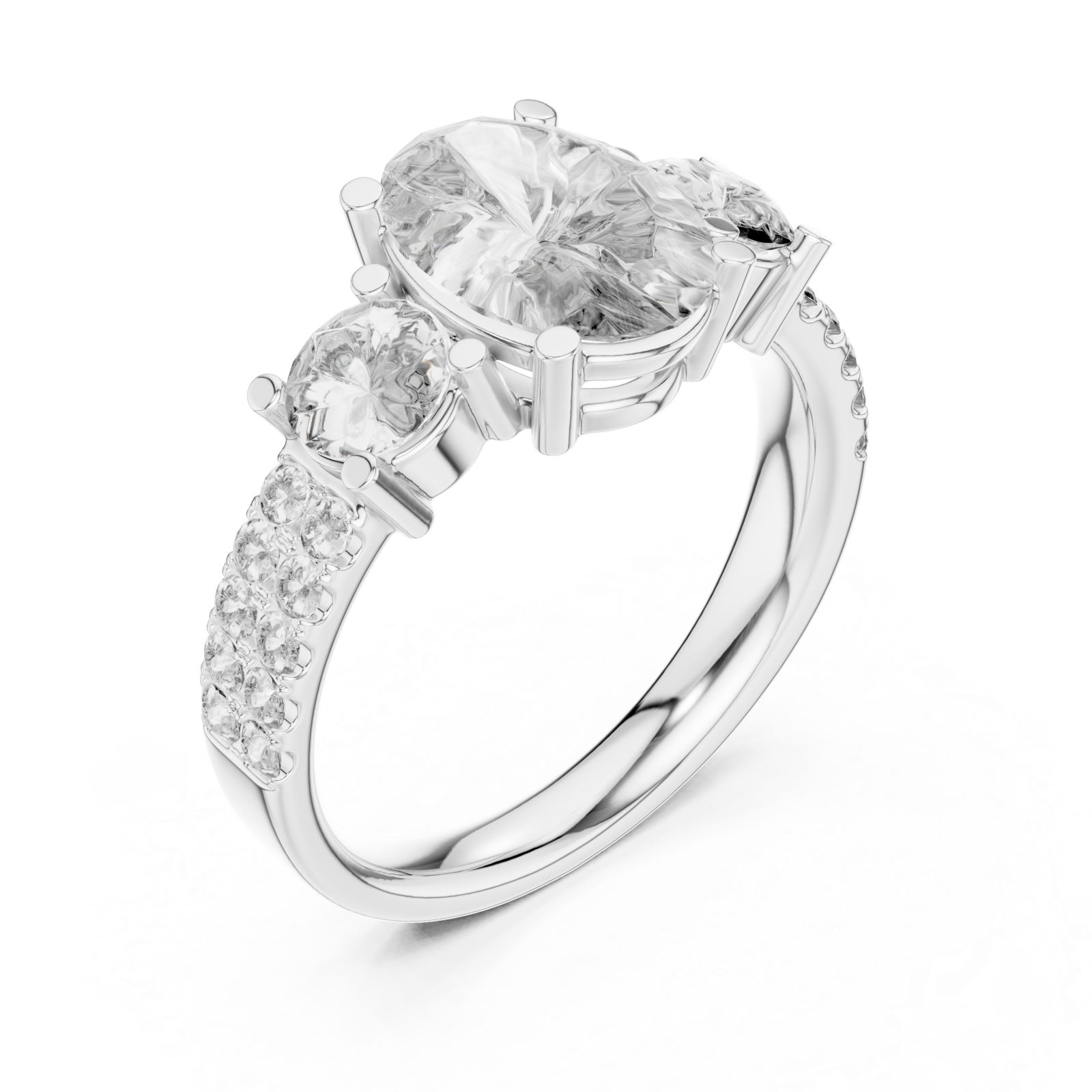  White Gold Cascading Embrace Modern Band Right View