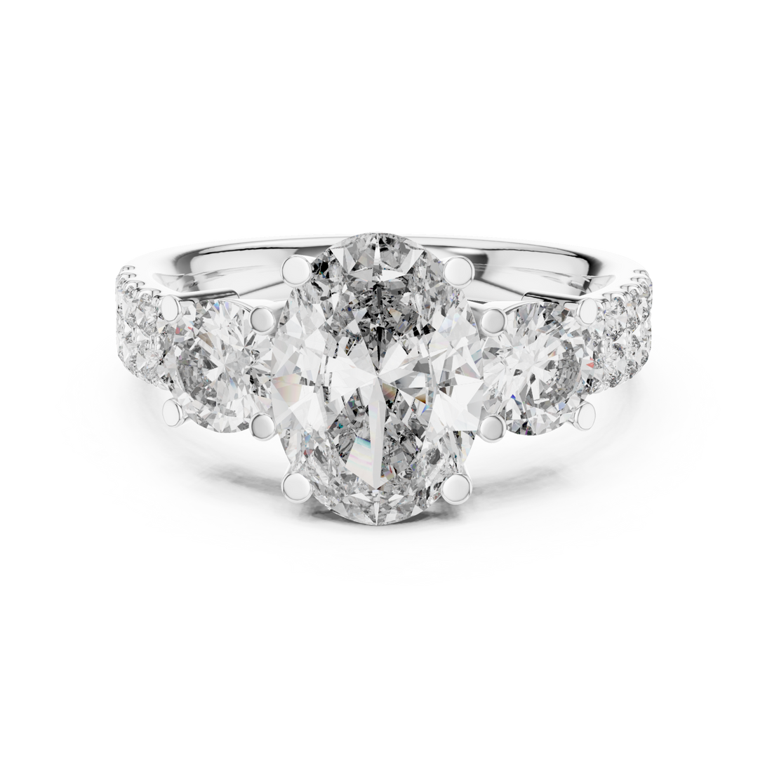  White Gold Cascading Embrace Modern Band Right View