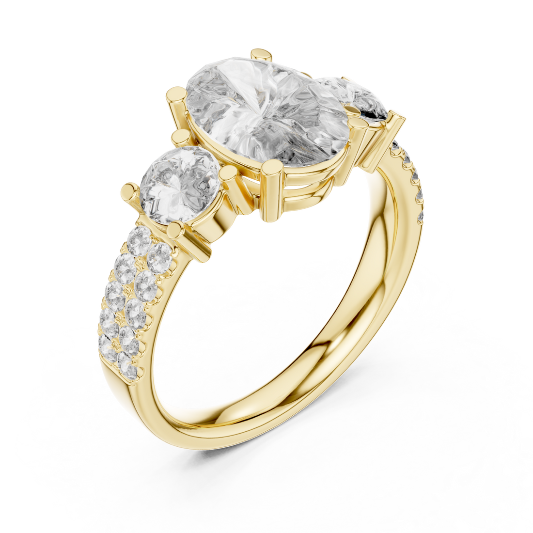 Gold Cascading Embrace Modern Band Right View