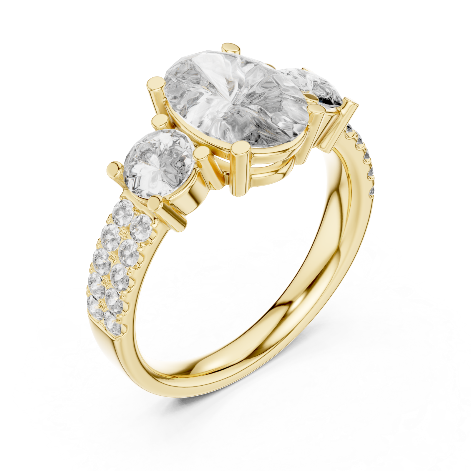 Gold Cascading Embrace Modern Band Right View