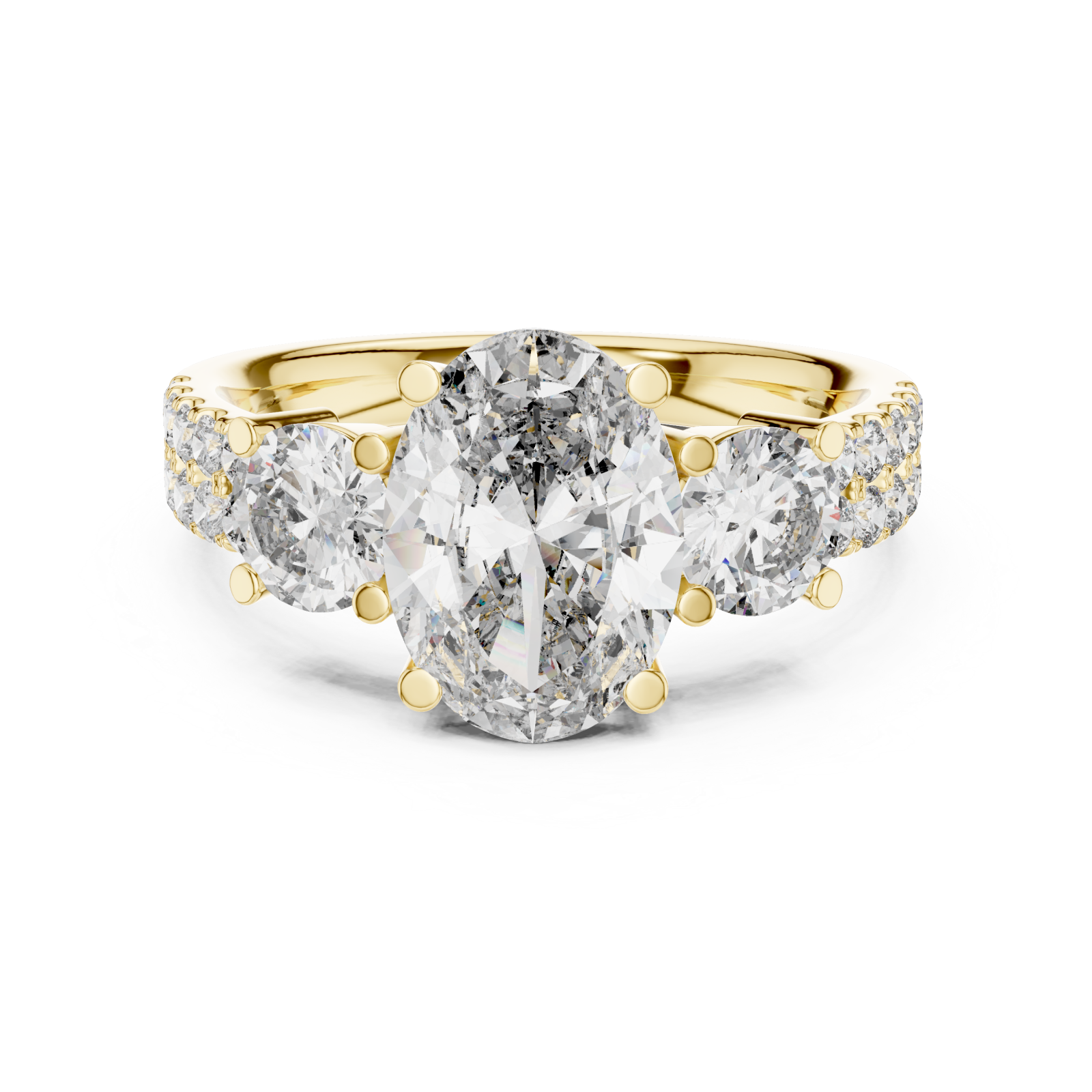  Gold Cascading Embrace Modern Band Front View