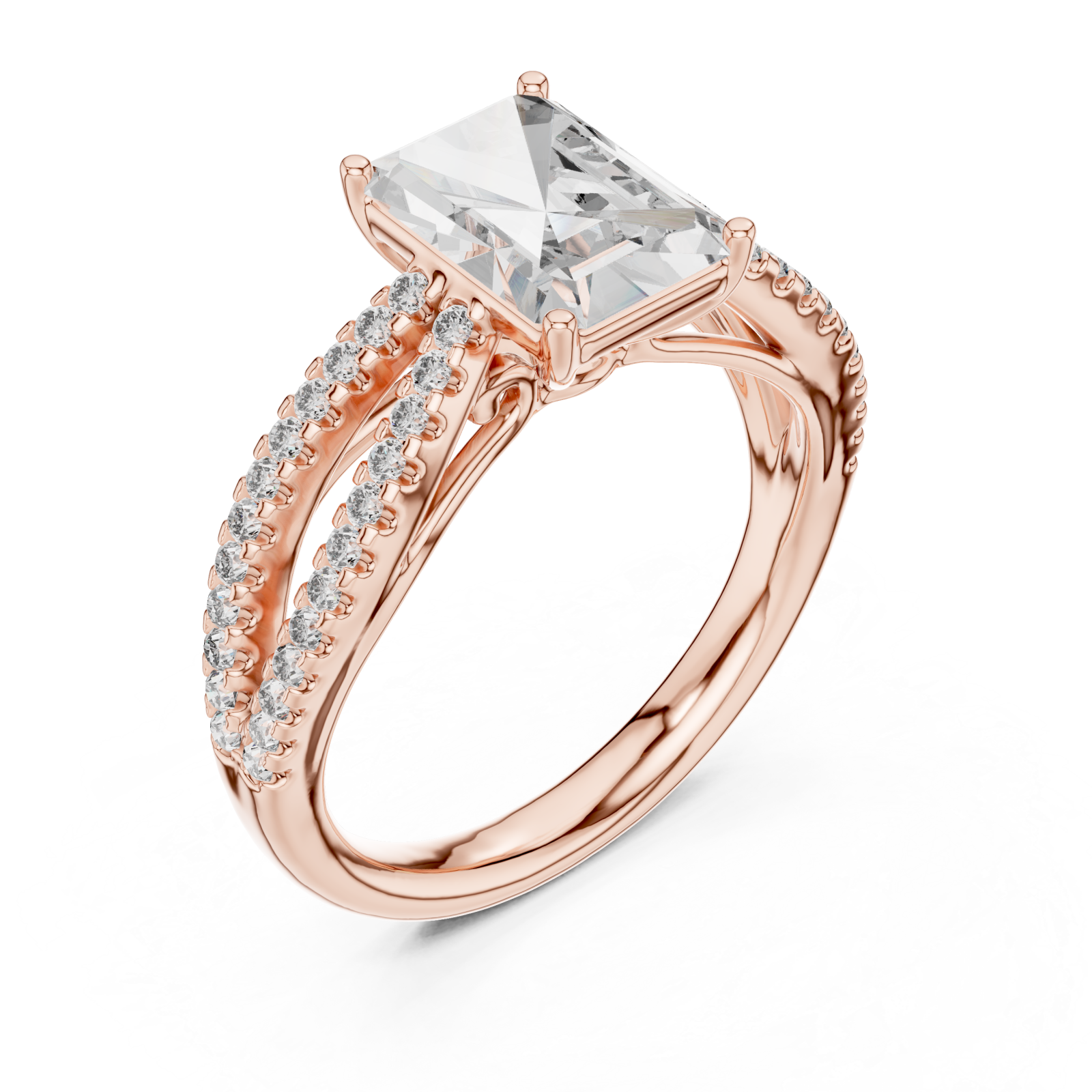  Rose Gold Radiant Embrace Halo Band Ring Right View