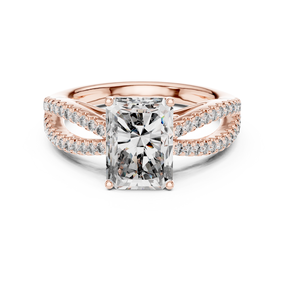  Rose Gold Radiant Embrace Halo Band Ring Right View