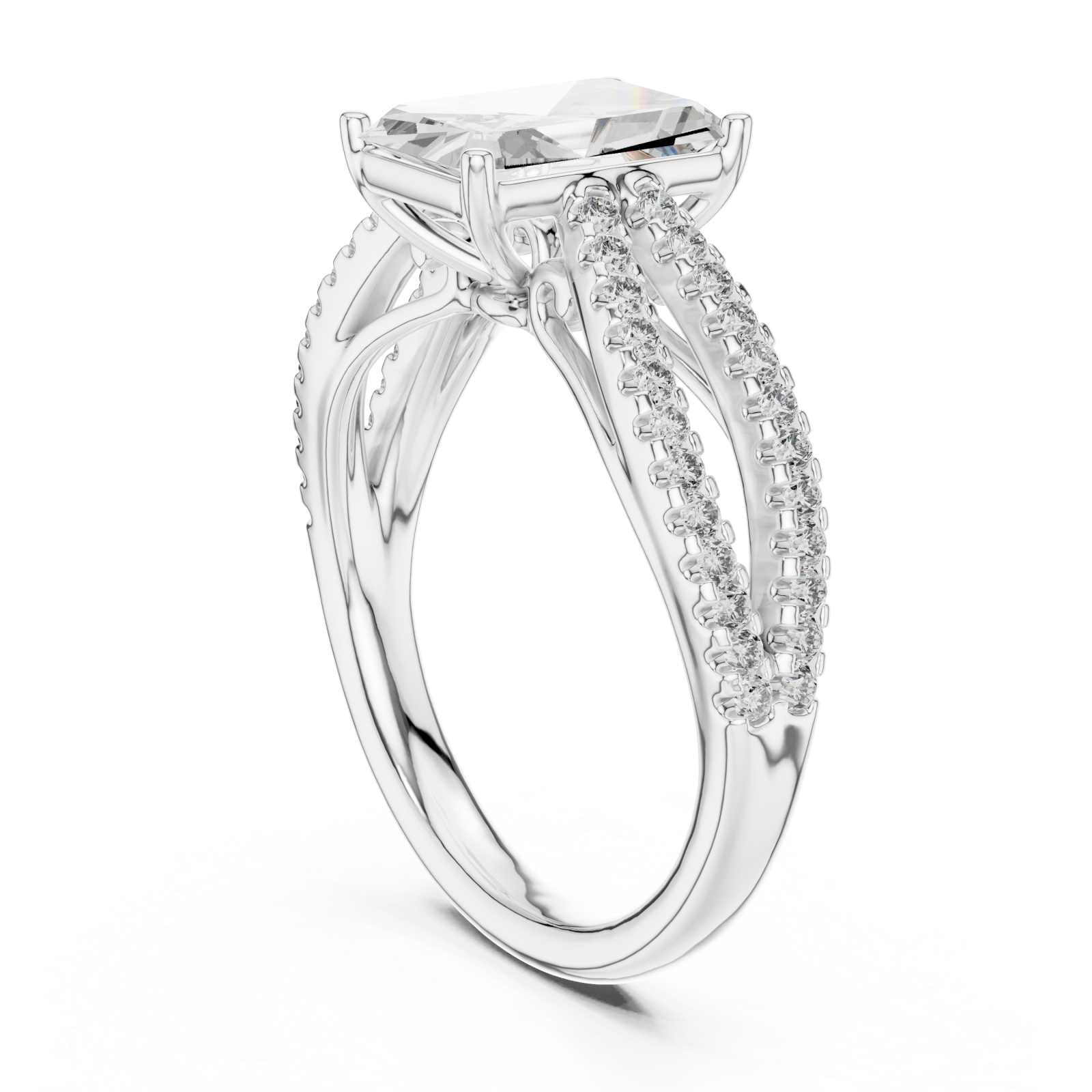  White Gold Radiant Embrace Halo Band Ring Left View